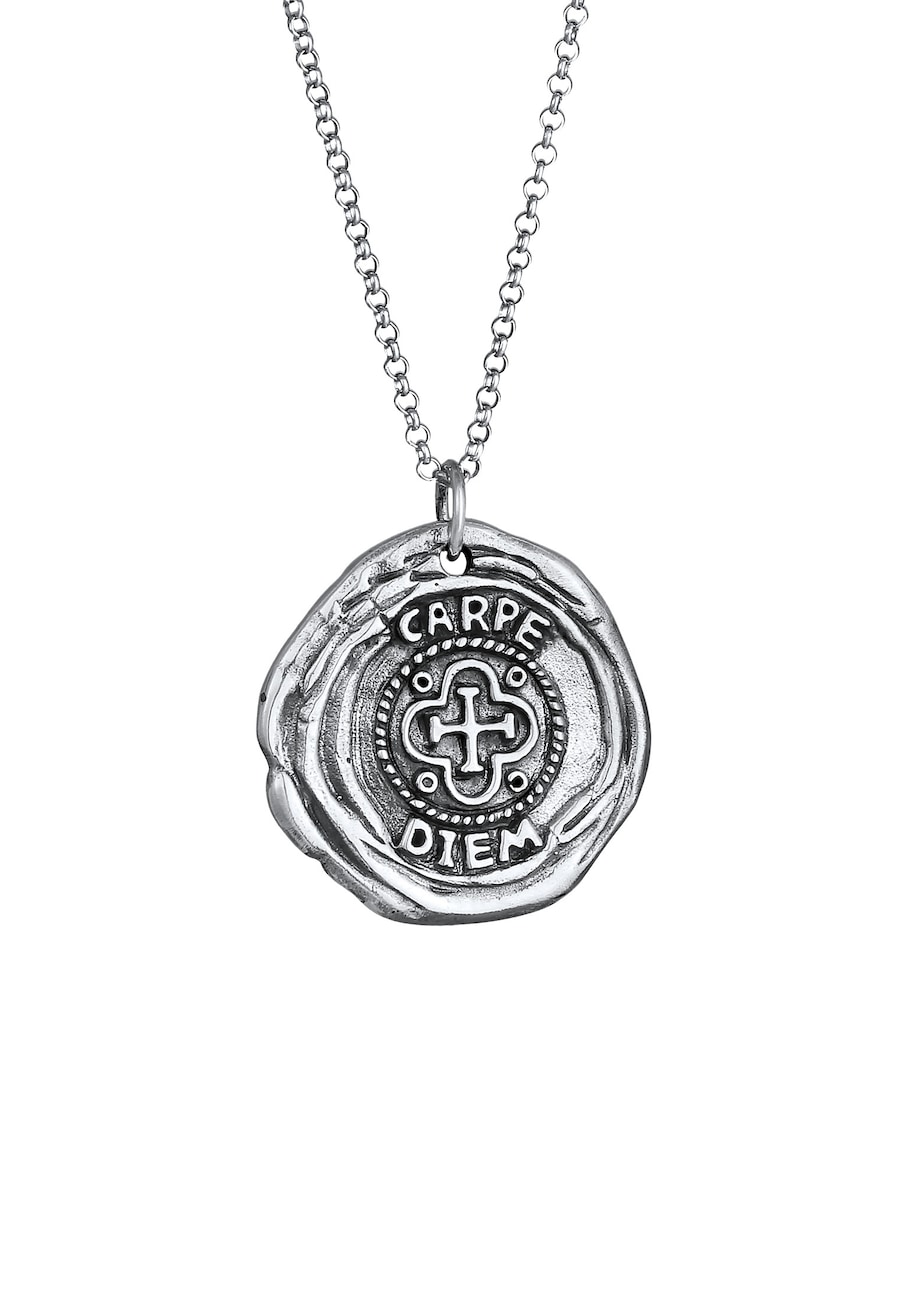 KUZZOI Herren Antike Münze Coin Kreuz 925er Silber Schwarz