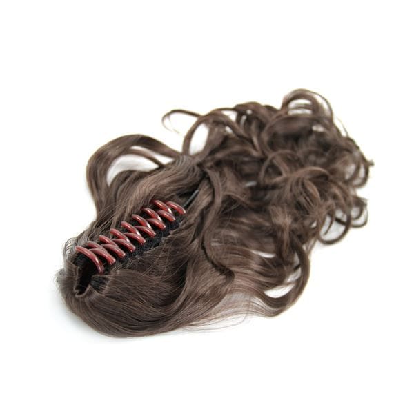 Fashiongirl Pferdeschwanz Haar Extensions m/ Spange #4 Braun - Gelockt
