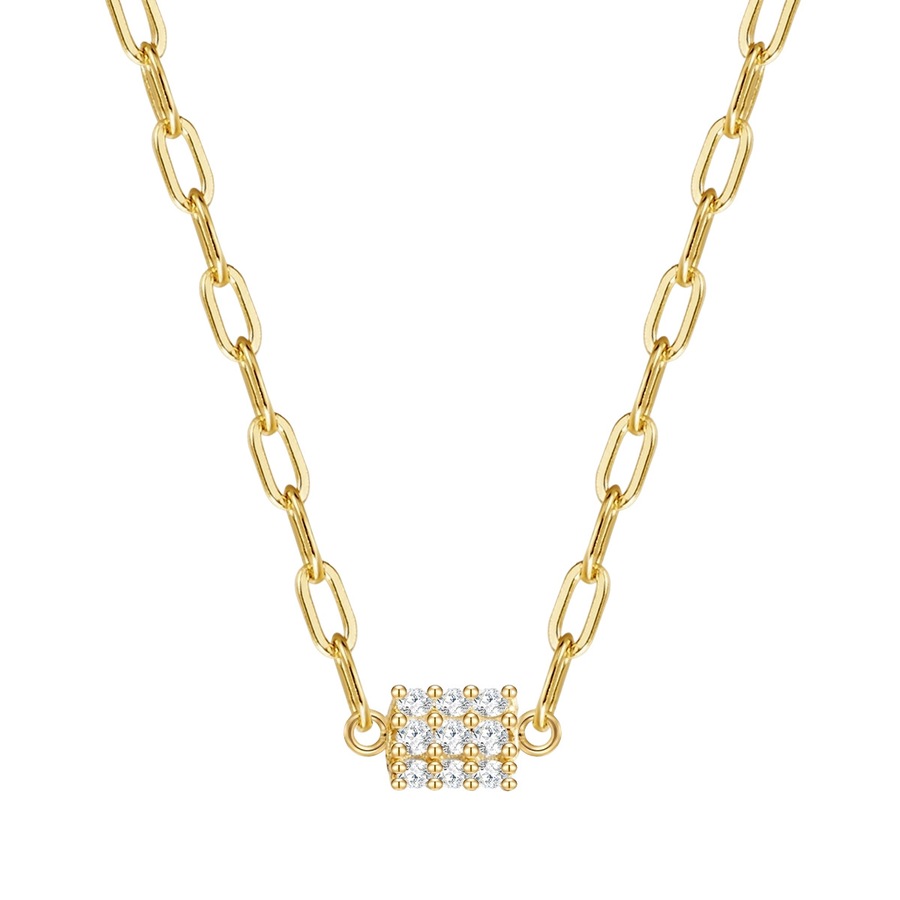 Glanzstücke München Halskette Sterling Silber Zirkonia in Gelbgold 40,0 cm Basiskette + 5,0 Verlängerung Damen