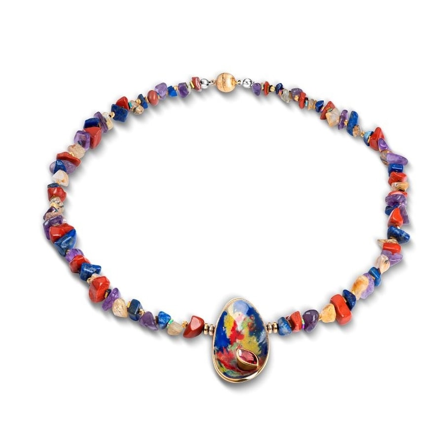 HERB SCHMUCK Kette 925/- Sterling Silber Rhodolith 42cm Damen