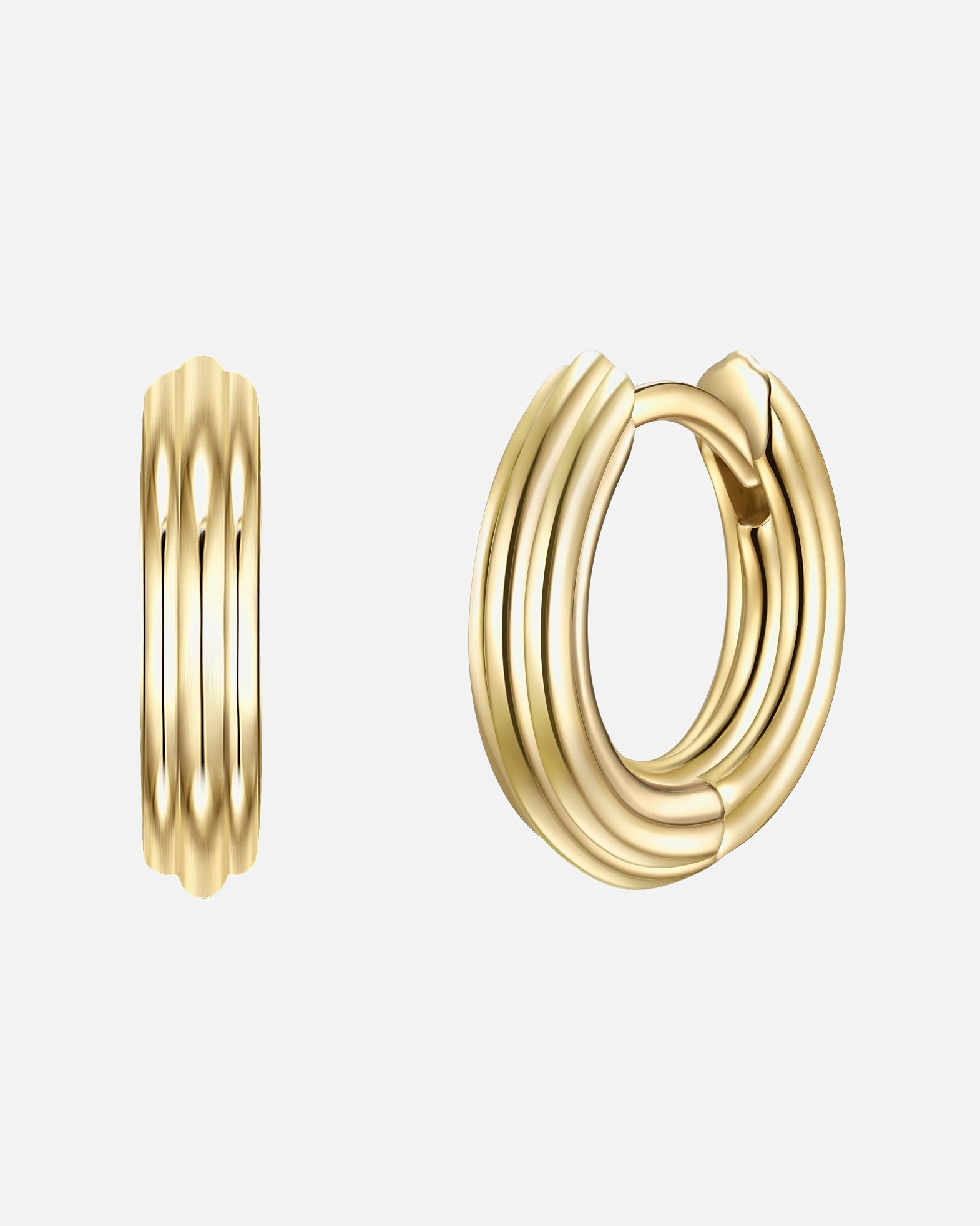 Ohrringe für Weiblich Glanzstücke München Creolen Sterling Silber in Gelbgold 13,7 mm
