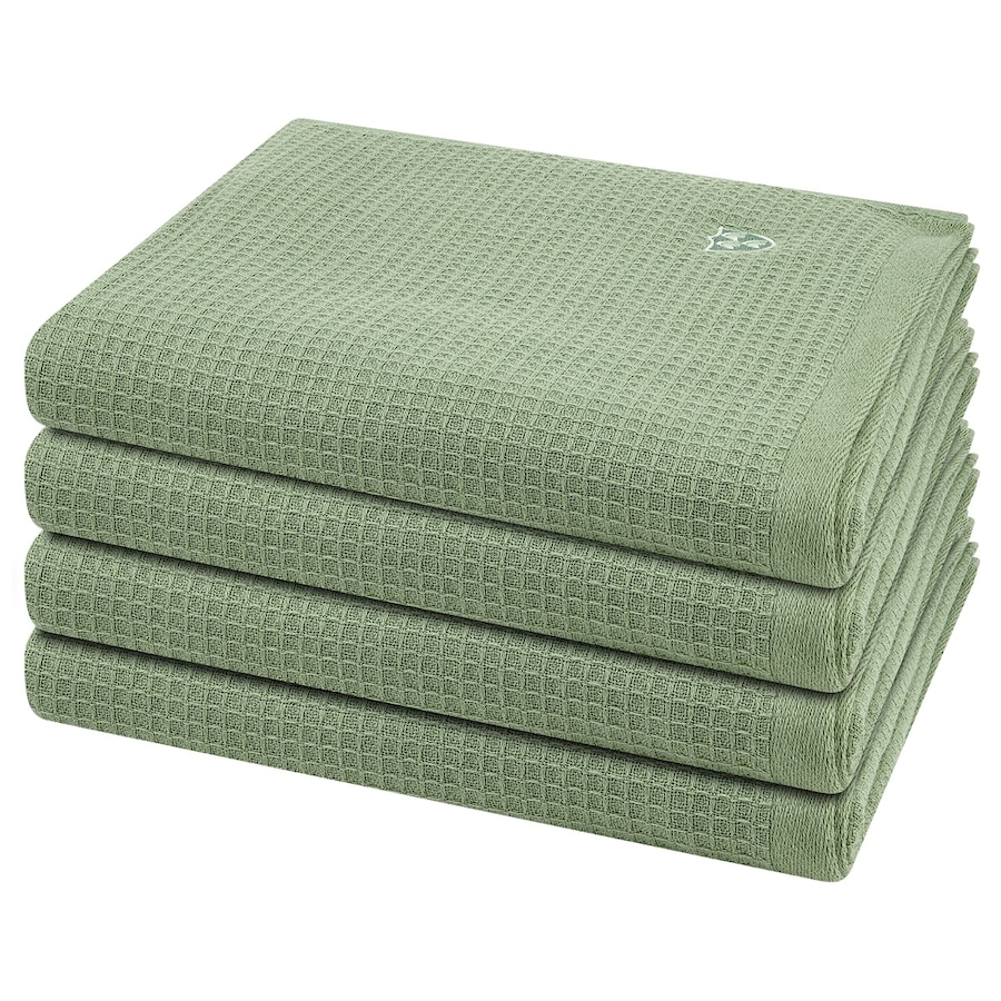 ROSS Handtuch-Set Pique (4er Set) Piniengrün Grau