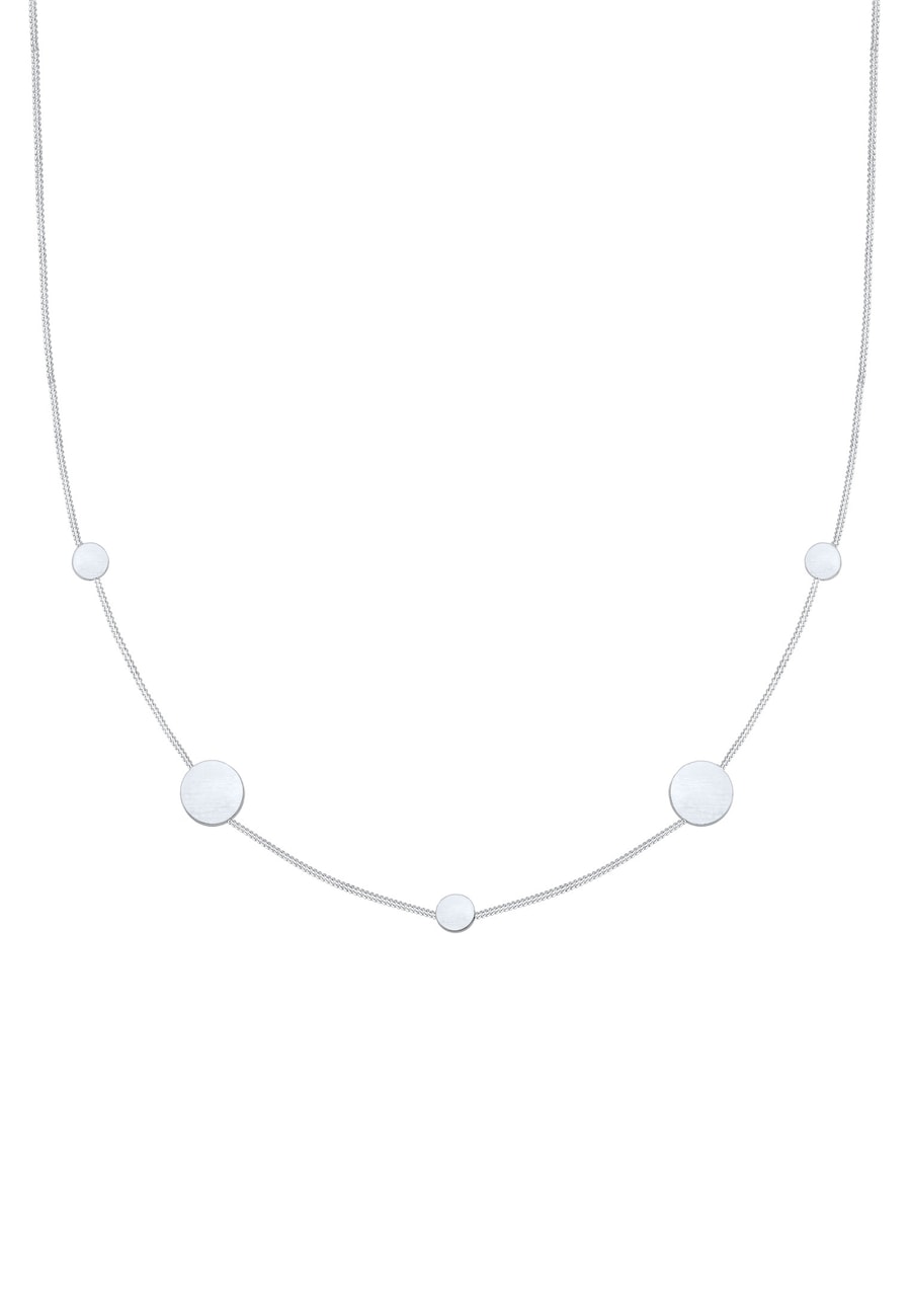 Elli Panzerkette Kreis Plättchen Geo Matt 925 Silber 50 Damen