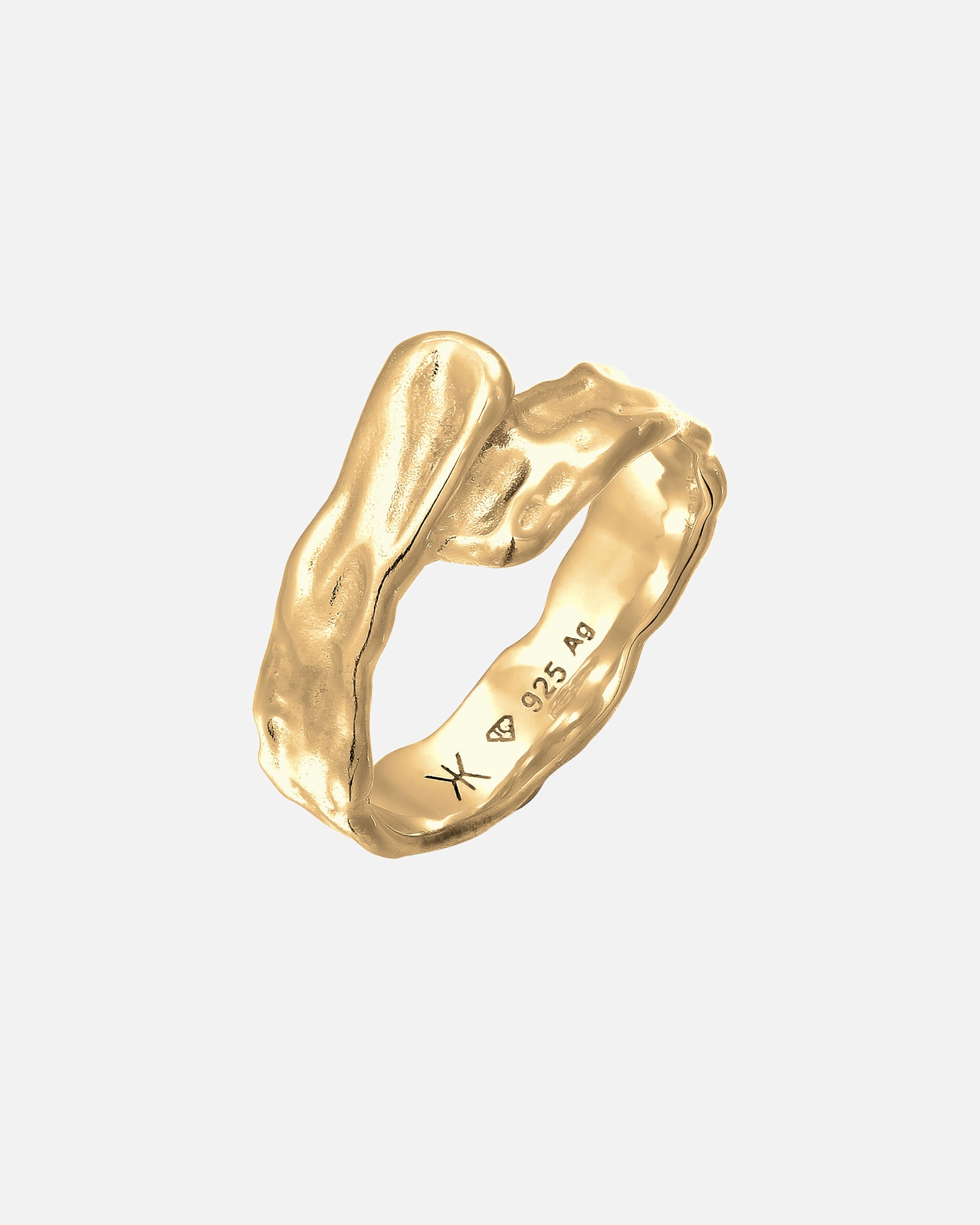 Ring für Männlich KUZZOI Bandring Organic Design 925 Sterling Silber 66