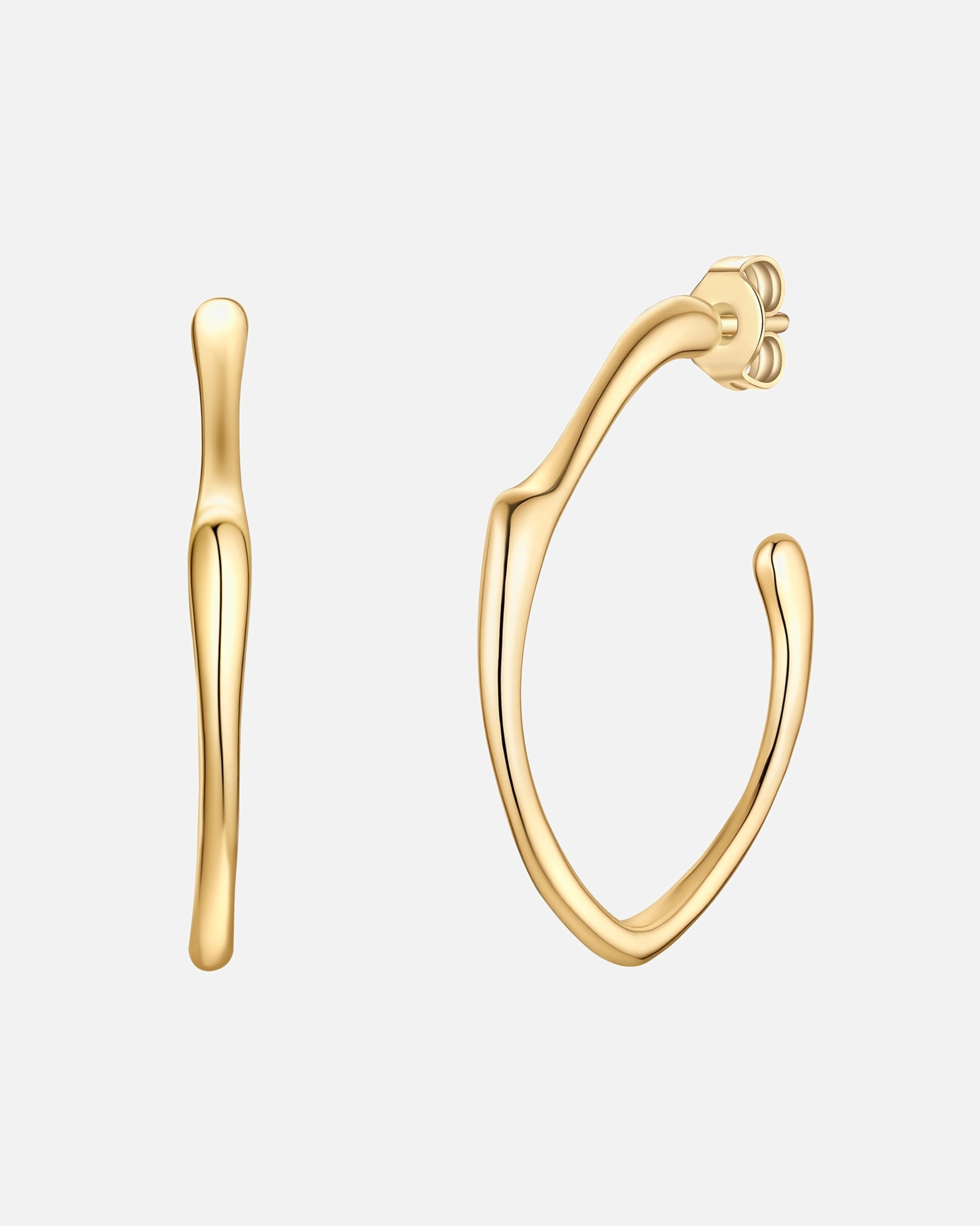 Ohrringe für Weiblich Yokoamii Creolen aus Messing in Gelbgold 45,6 mm