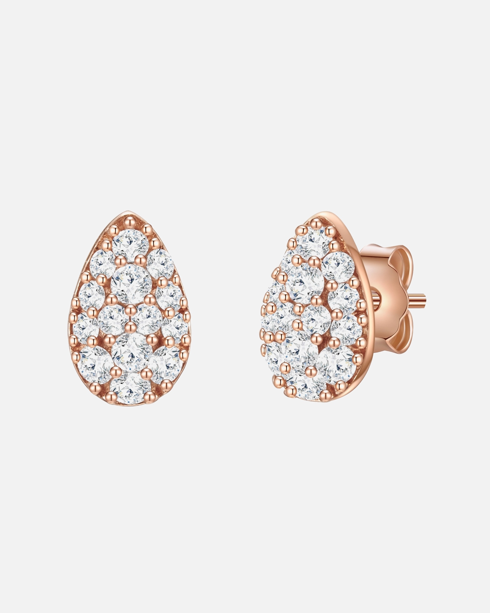 Ohrringe für Weiblich Glanzstücke München Ohrstecker Tropfen Sterling Silber Zirkonia in Roségold 8,0 mm