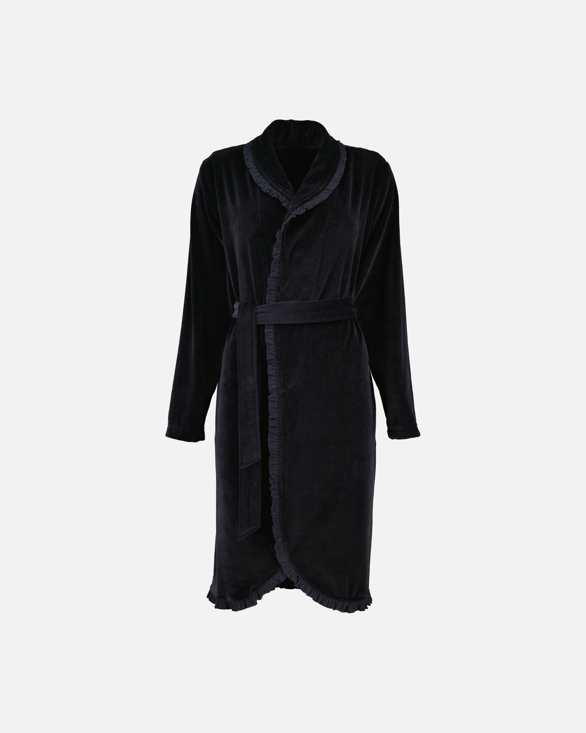 Bademantel für Weiblich Vossen Vossen Bademäntel Damen Kurzmantel mit Schalkragen Ariel schwarz - 7900 M
