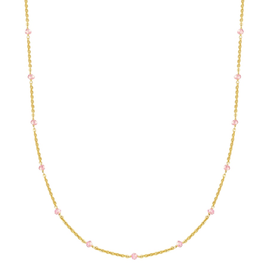 Glanzstücke München Halskette aus Sterling Silber in Gelbgold mit Erdbeerquarz 40,0 cm Basiskette + 5,0 Verlängerung Damen