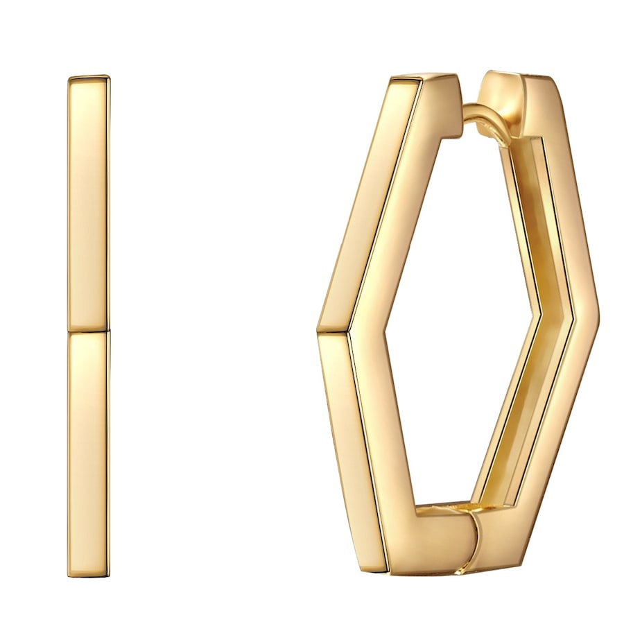 Lulu & Jane Creolen Metall-Legierung in Gelbgold 24,7 mm Damen