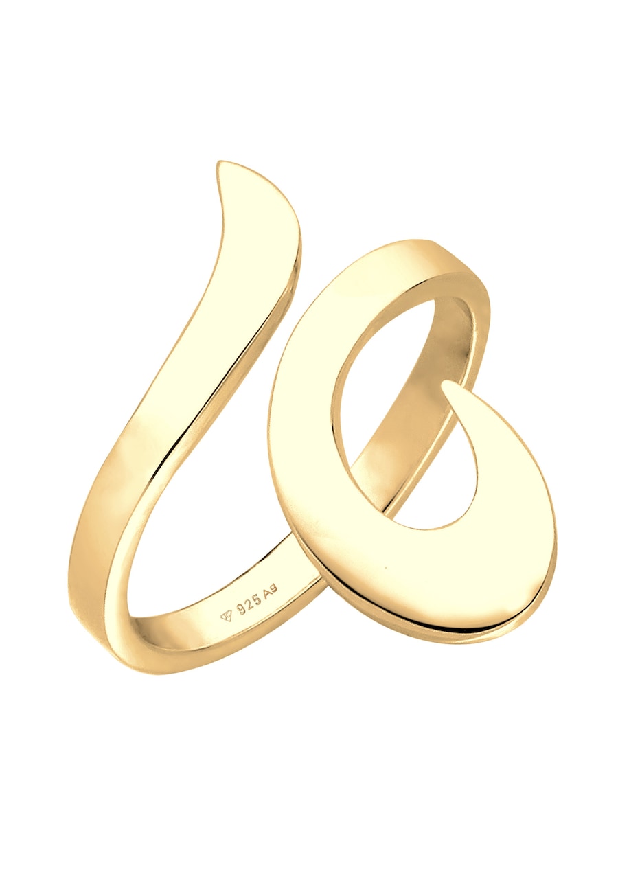 Elli Statement Wickelring Ornament 925 Sterling Silber goldfarben Damen