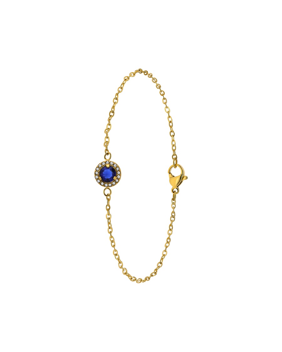 Lucardi Armband Stahl 20 cm - Gelbgold Damen