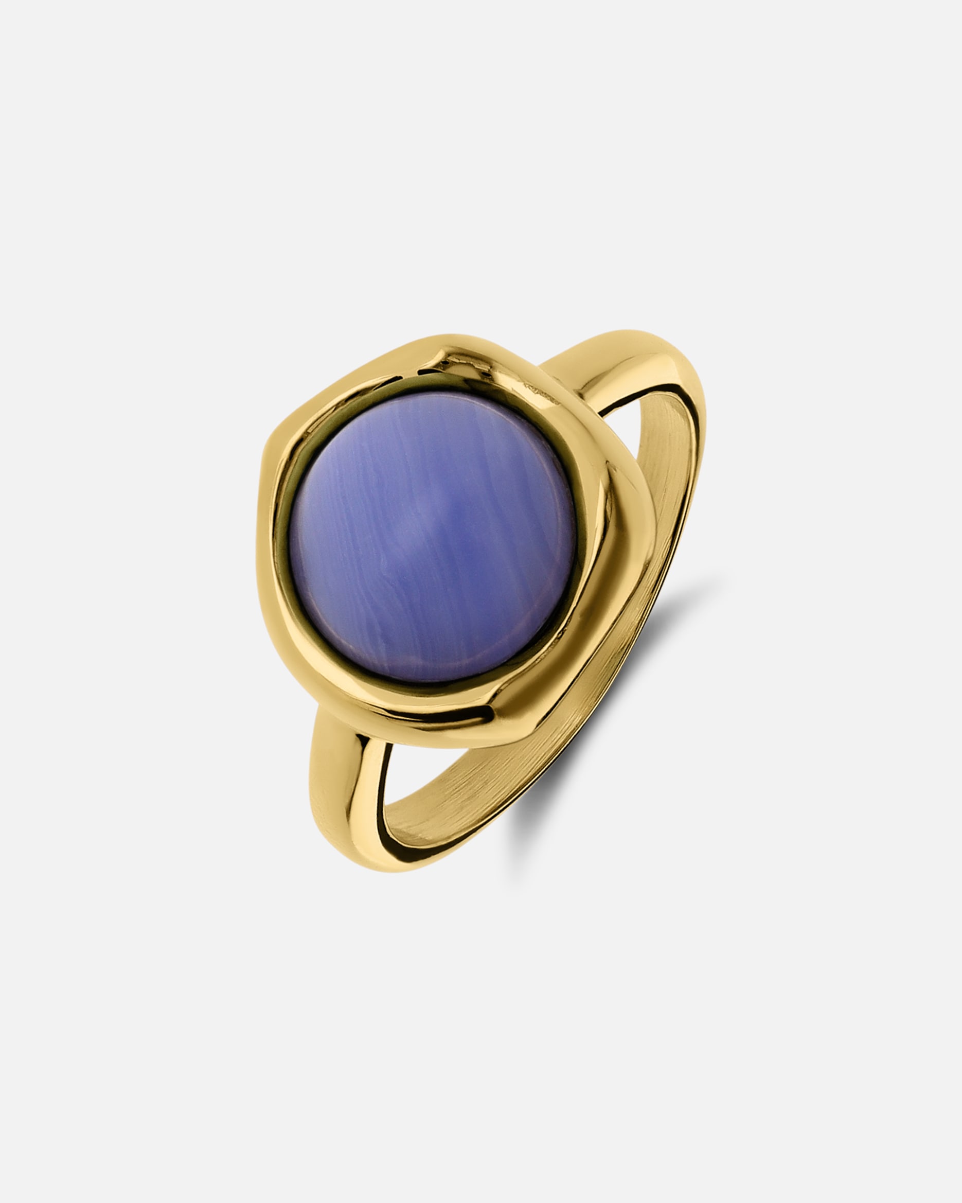 Ring für Weiblich Lucardi Ring Stahl - Gelbgold legiert Blau - 50mm