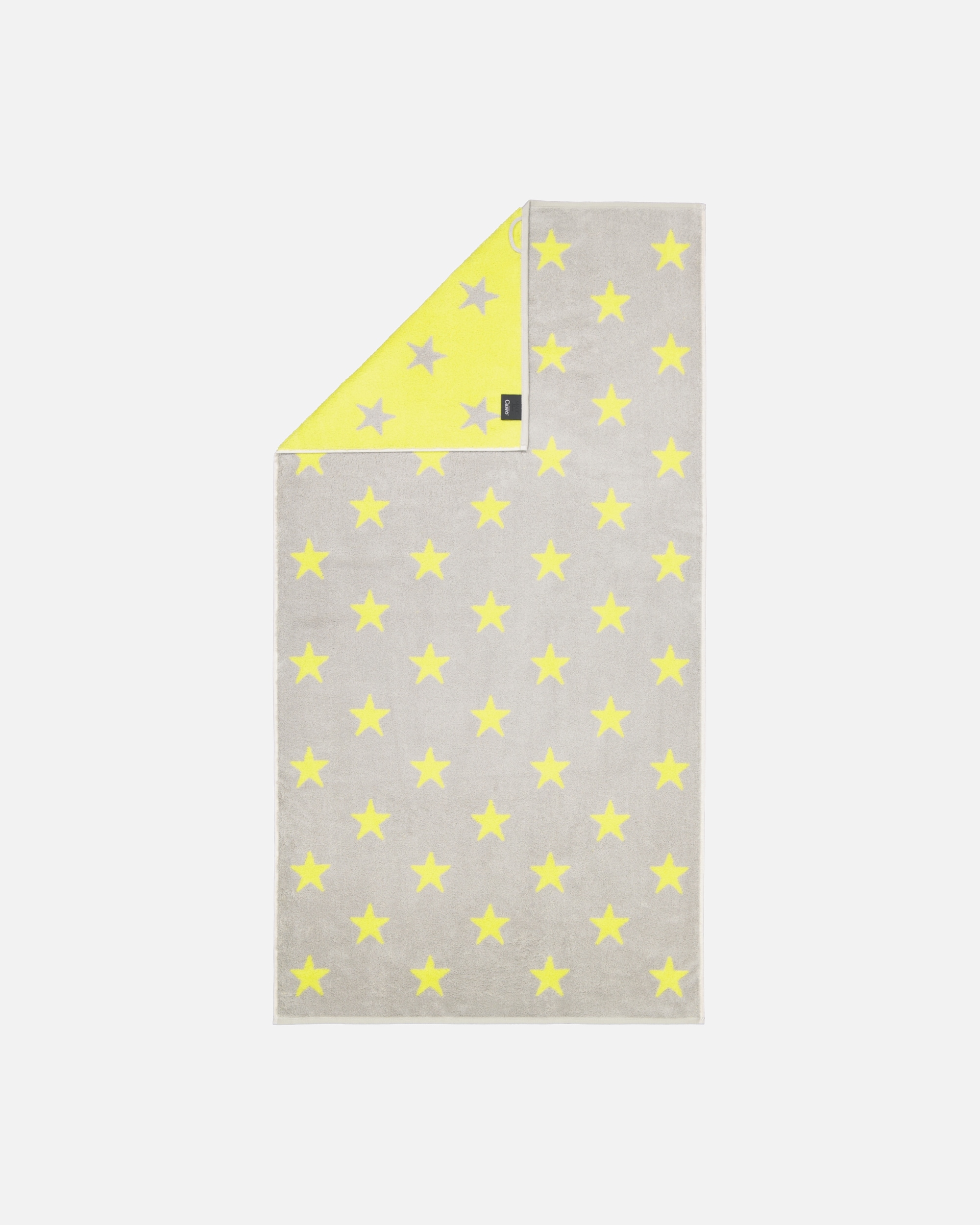 Handtuch für Unisex Cawö Cawö Handtücher NEW STARS Sterne groß 6260 platin/lime - 75 Duschtuch 70x140 cm