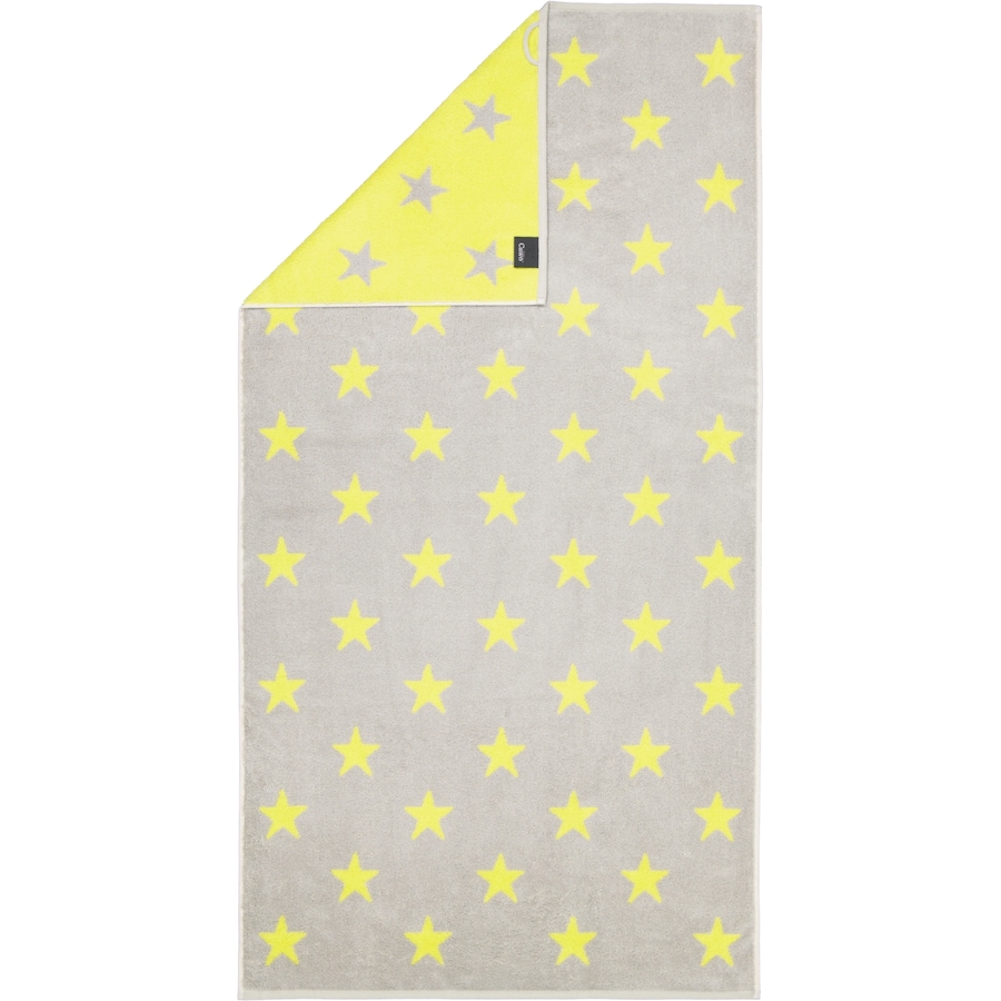 Cawö Handtücher NEW STARS Sterne groß 6260 platin/lime - 75 Duschtuch 70x140 cm