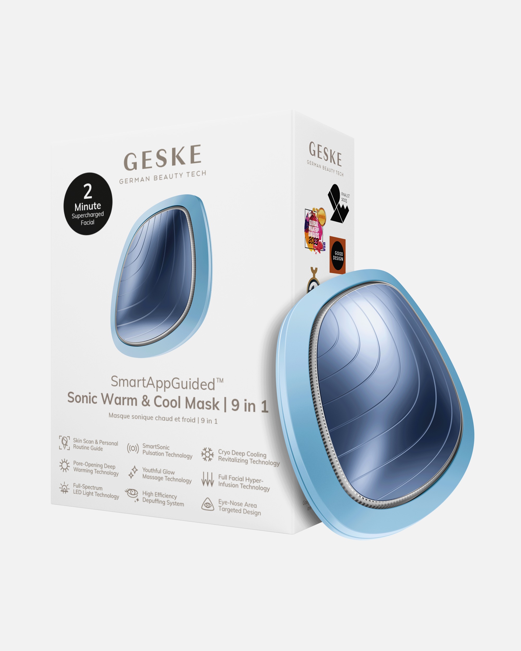 Multifunktionsgerät für Unisex GESKE SmartAppGuided™ Sonic Warm & Cool Mask | 9 in 1 Aquamarine