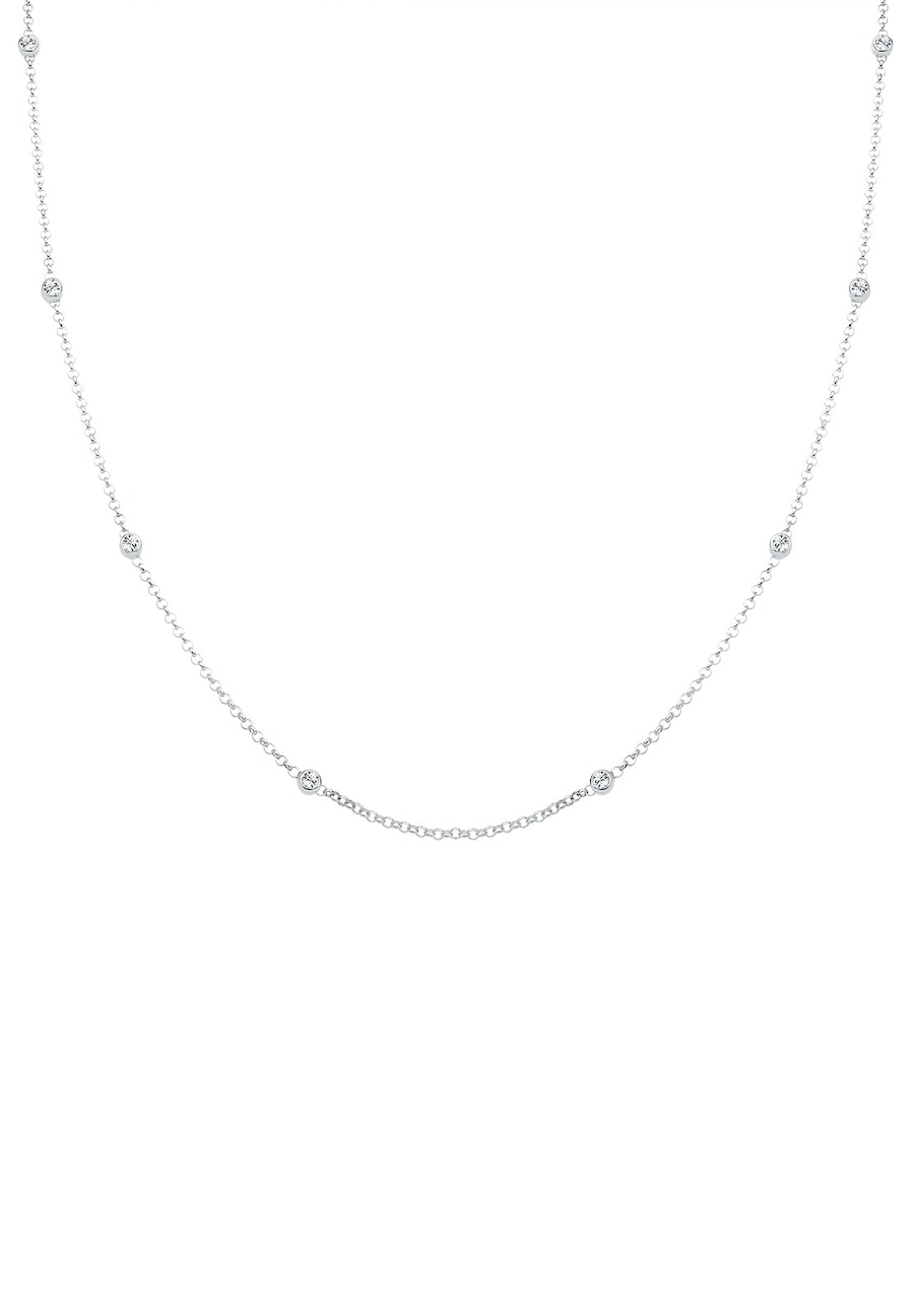 Elli Halskette Solitär Basic 925 Silber, mit Kristallen von Swarovski 55 Damen