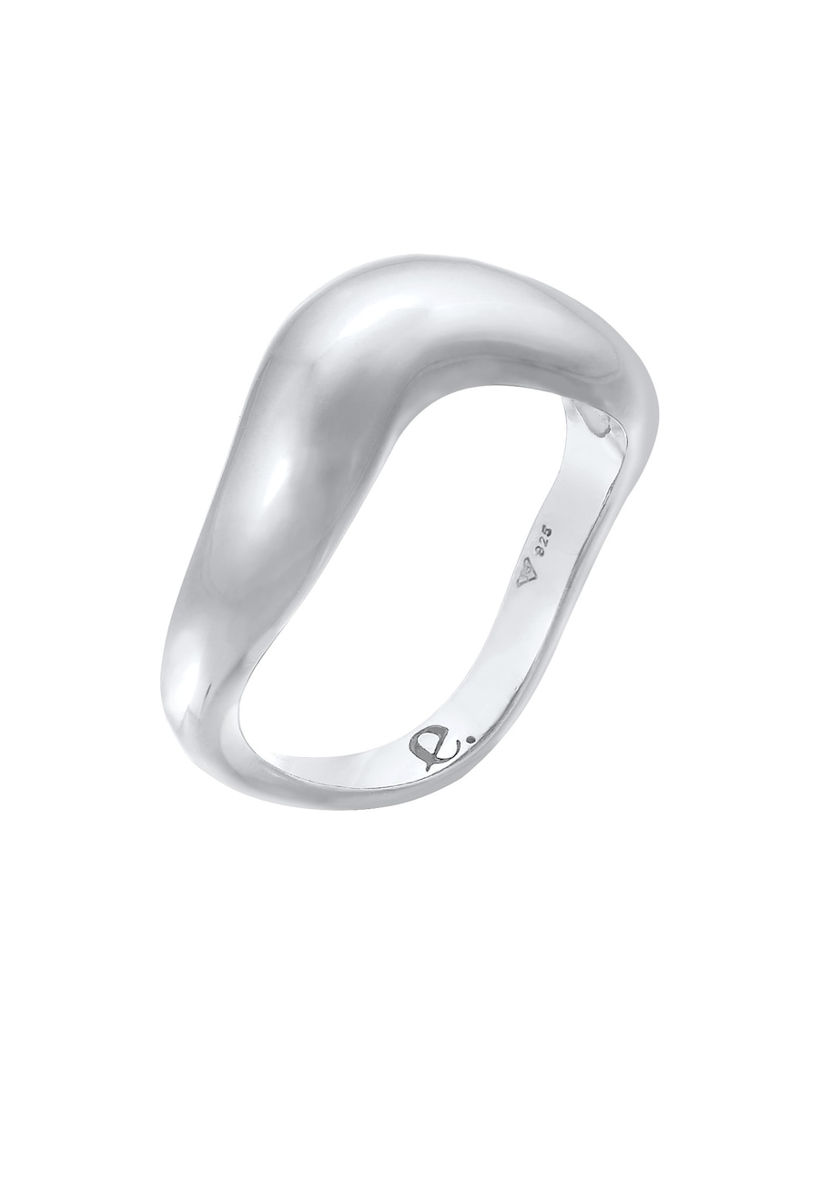 Elli PREMIUM Ring Organic Wellen Trend 925 Silber 56 Damen