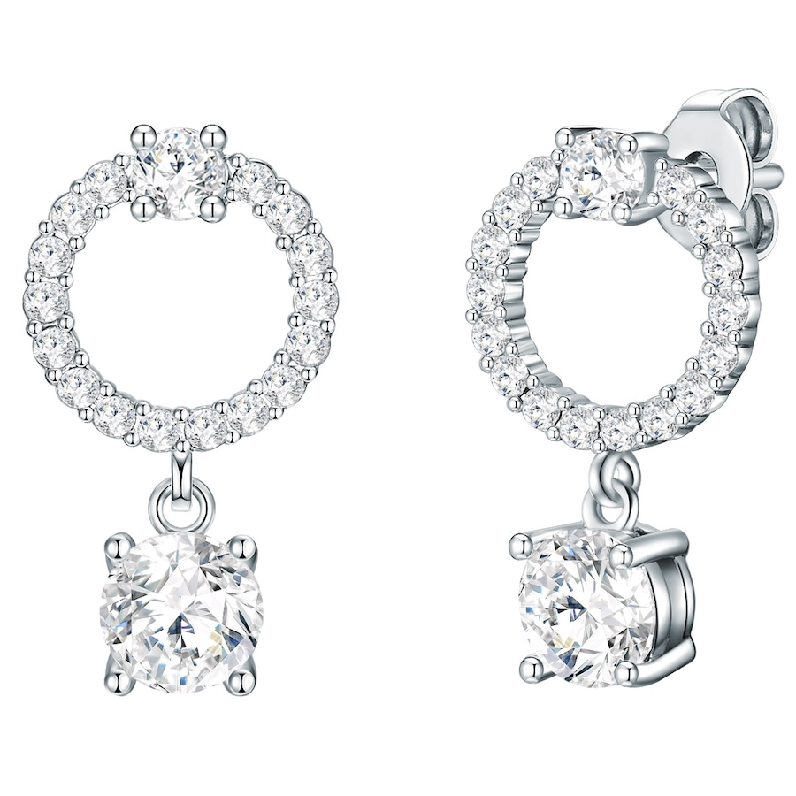 Lulu & Jane Ohrstecker aus Messing in Silber mit verziert Kristallen von Swarovski 19,0 mm Damen