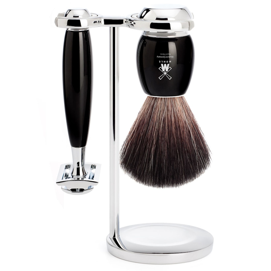 Mühle VIVO 3-teiliges Rasierset, Black Fibre, mit Rasierhobel Griffmaterial Edelharz schwarz Herren