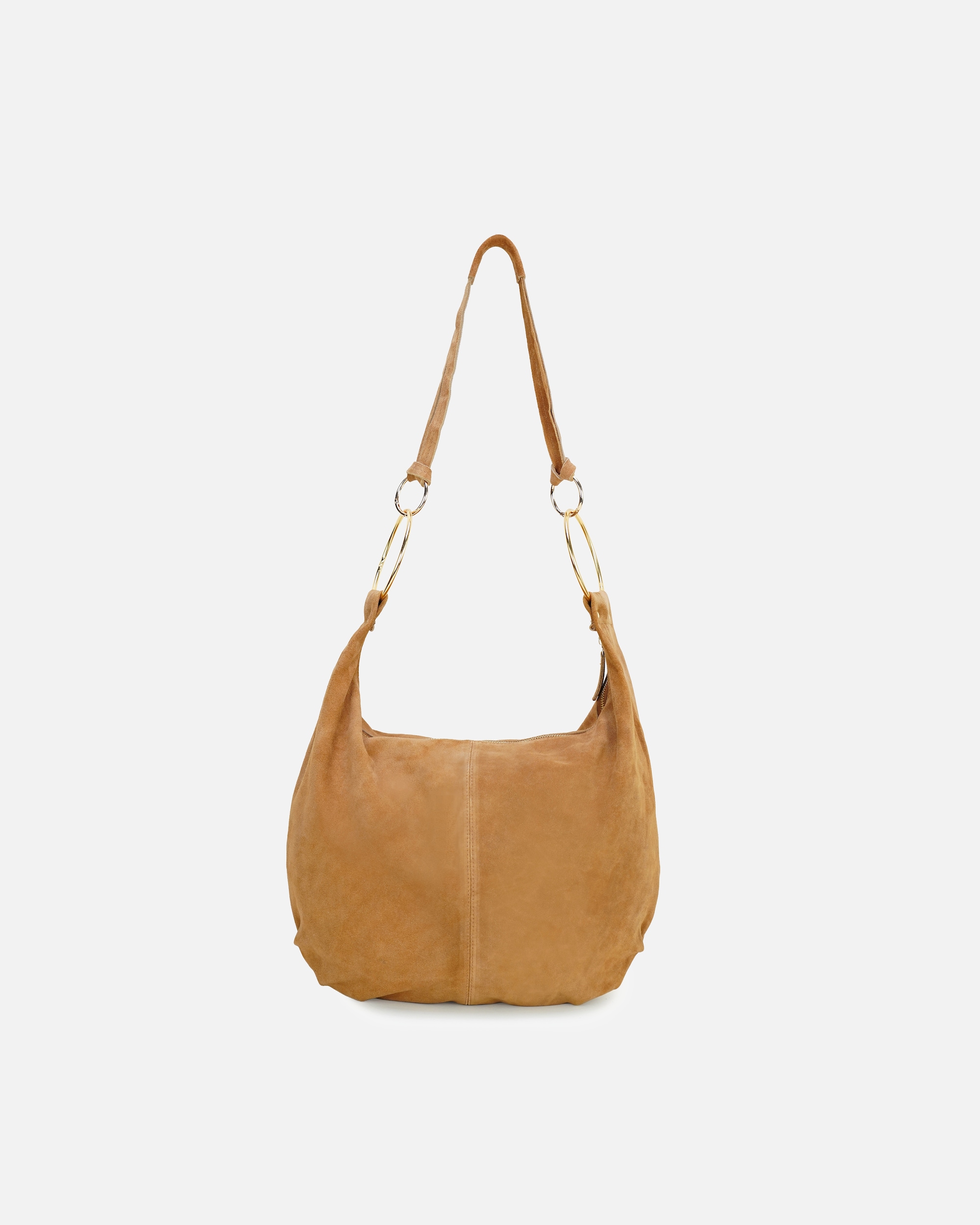 Umhängetasche für Unisex HARPA Schultertasche ISLA mit tollen Metallring-Details hellbraun