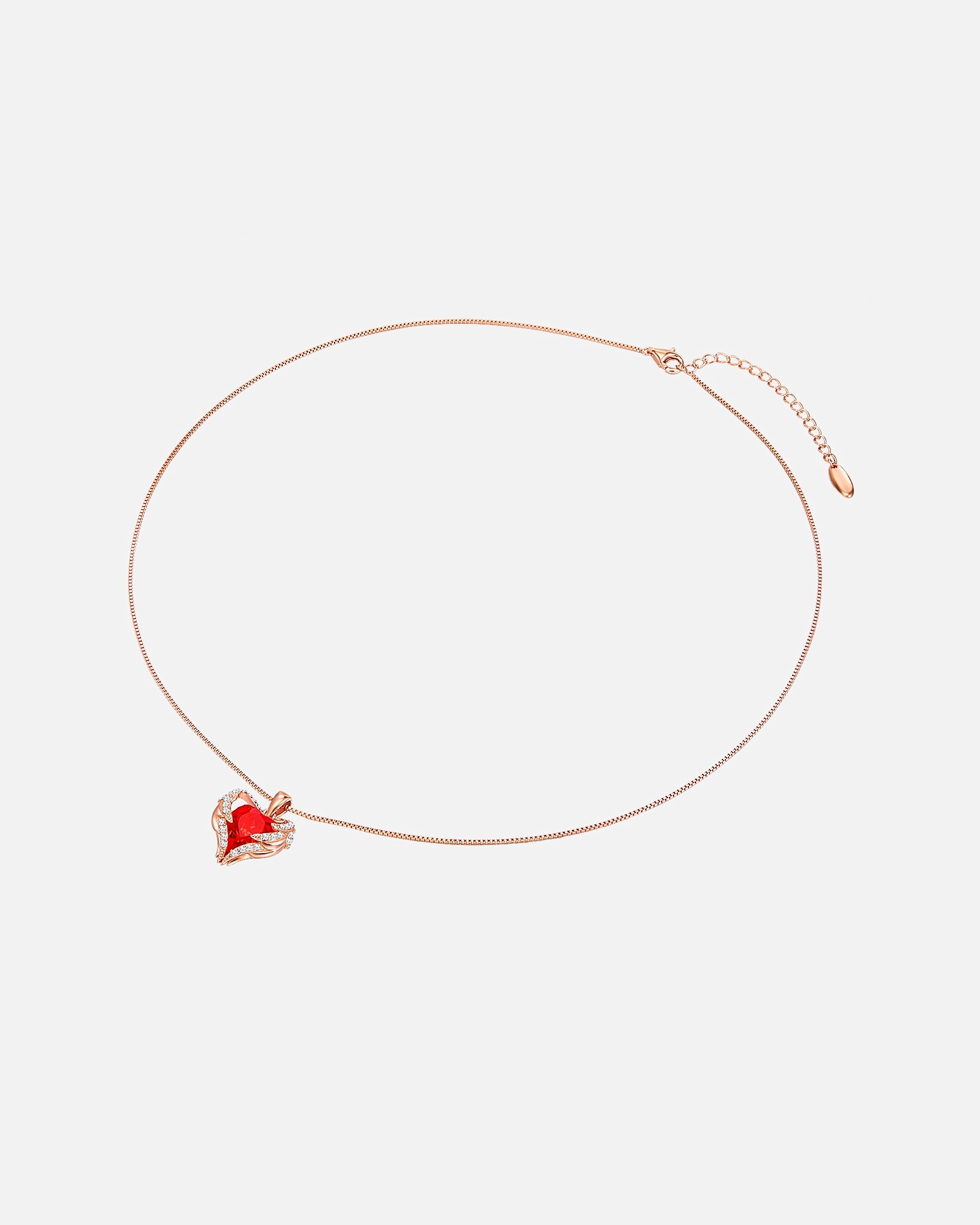 Halskette für Weiblich Rafaela Donata Halskette Herz Sterling Silber verziert mit Kristallen von Swarovski® in Roségold 45,0 cm Basiskette + 5,0 cm Verlängerung