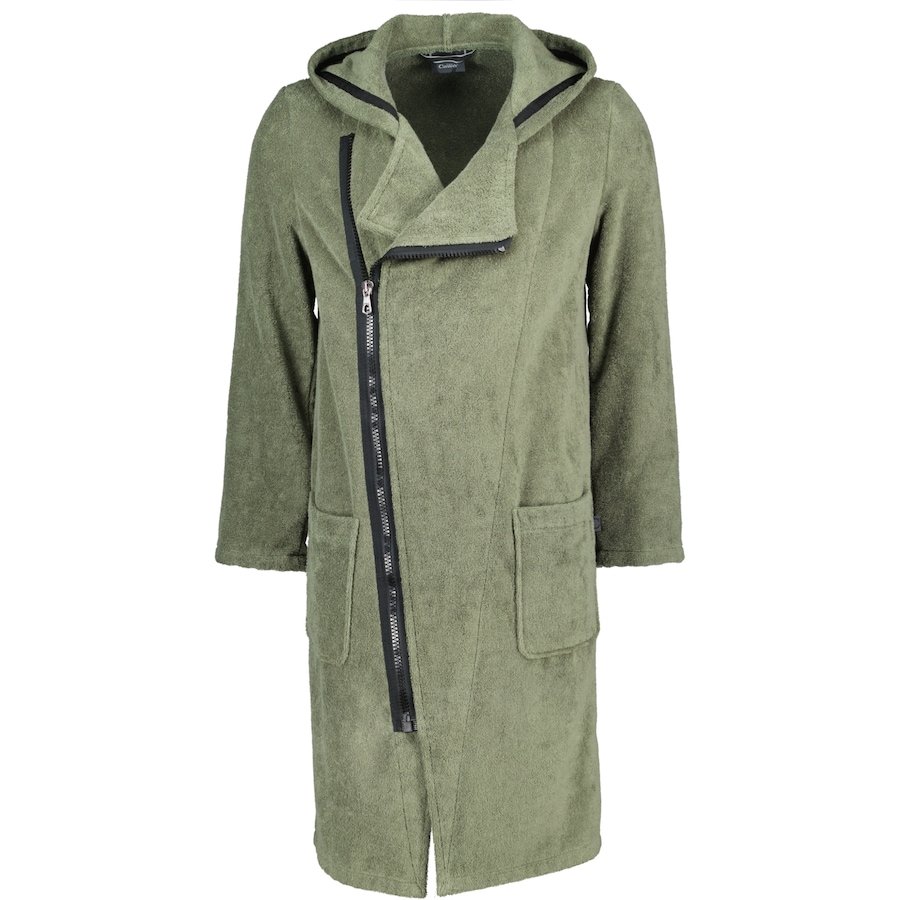 Cawö Bademäntel Herren Kapuze New Zipper 6516 field-schwarz - 453 S