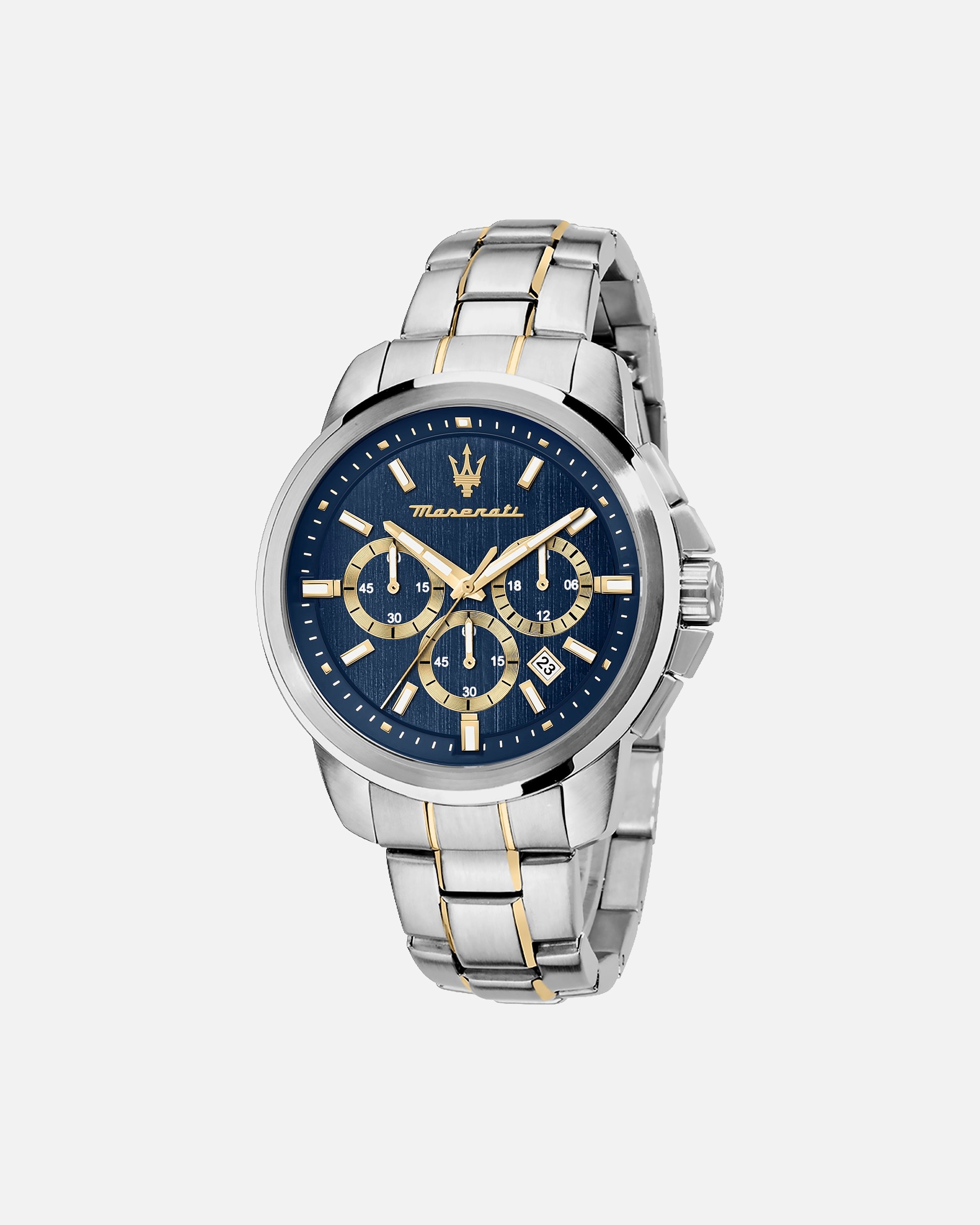Uhr für Männlich Maserati Chronograph Edelstahl bicolor, blau, gold