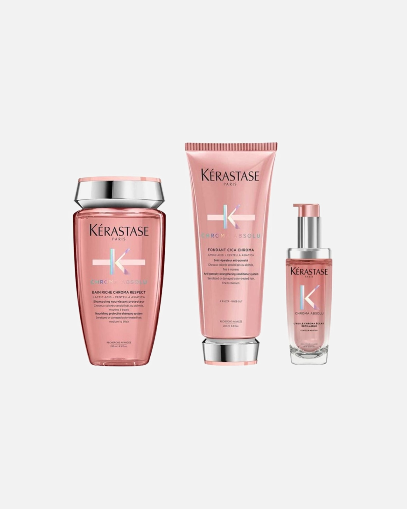 Haarpflegeset für Weiblich Kérastase Chroma Absolu Set RICHE Huile (Bain Riche/ Spülung / Huile)* 1 Stück