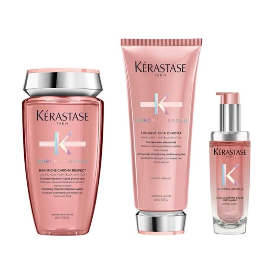 Kérastase Chroma Absolu Set RICHE Huile (Bain Riche/ Spülung / Huile)* 0.525 l Damen