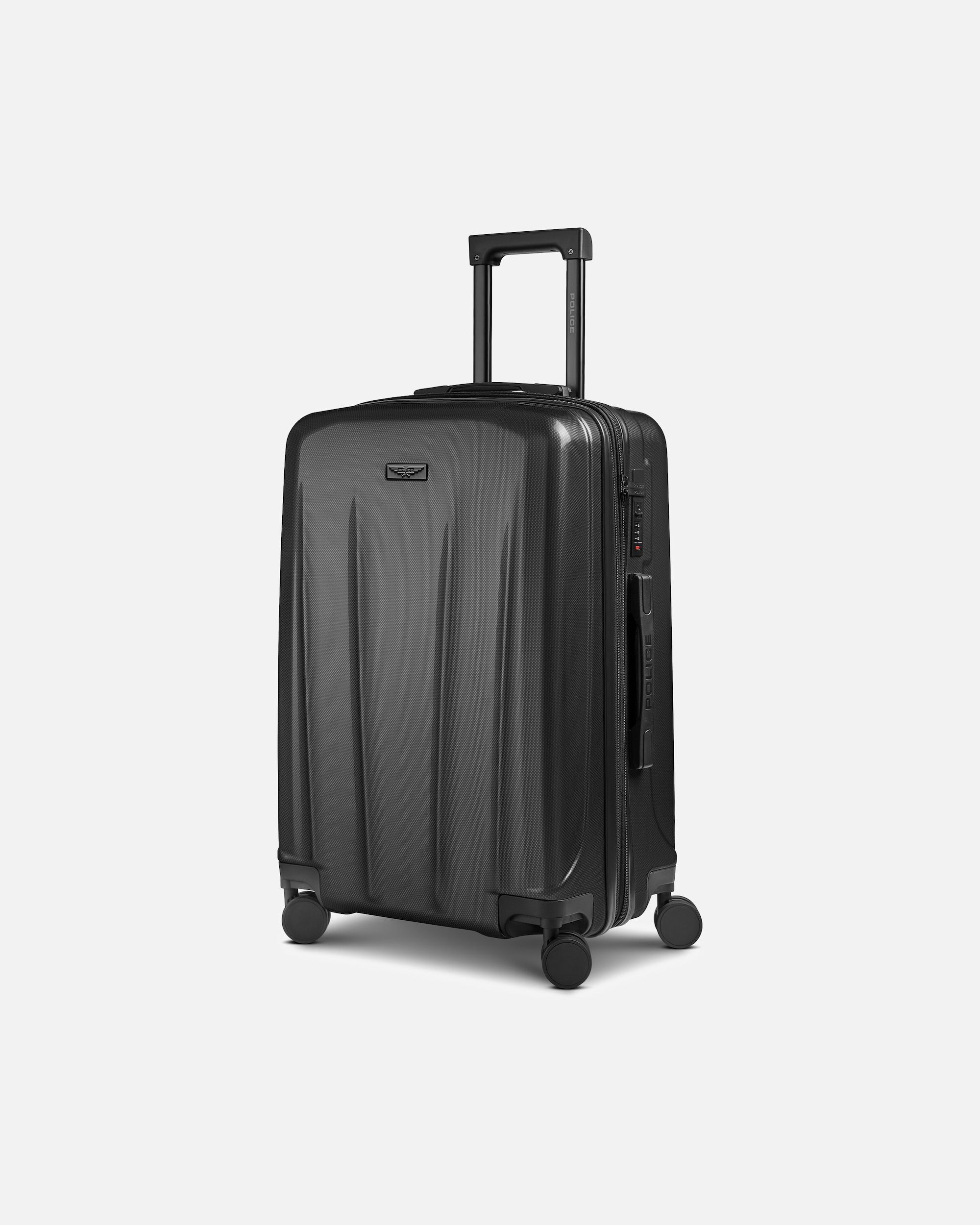Trolley für Männlich Police New York 4 Rollen Trolley M 62 cm mit Dehnfalte black