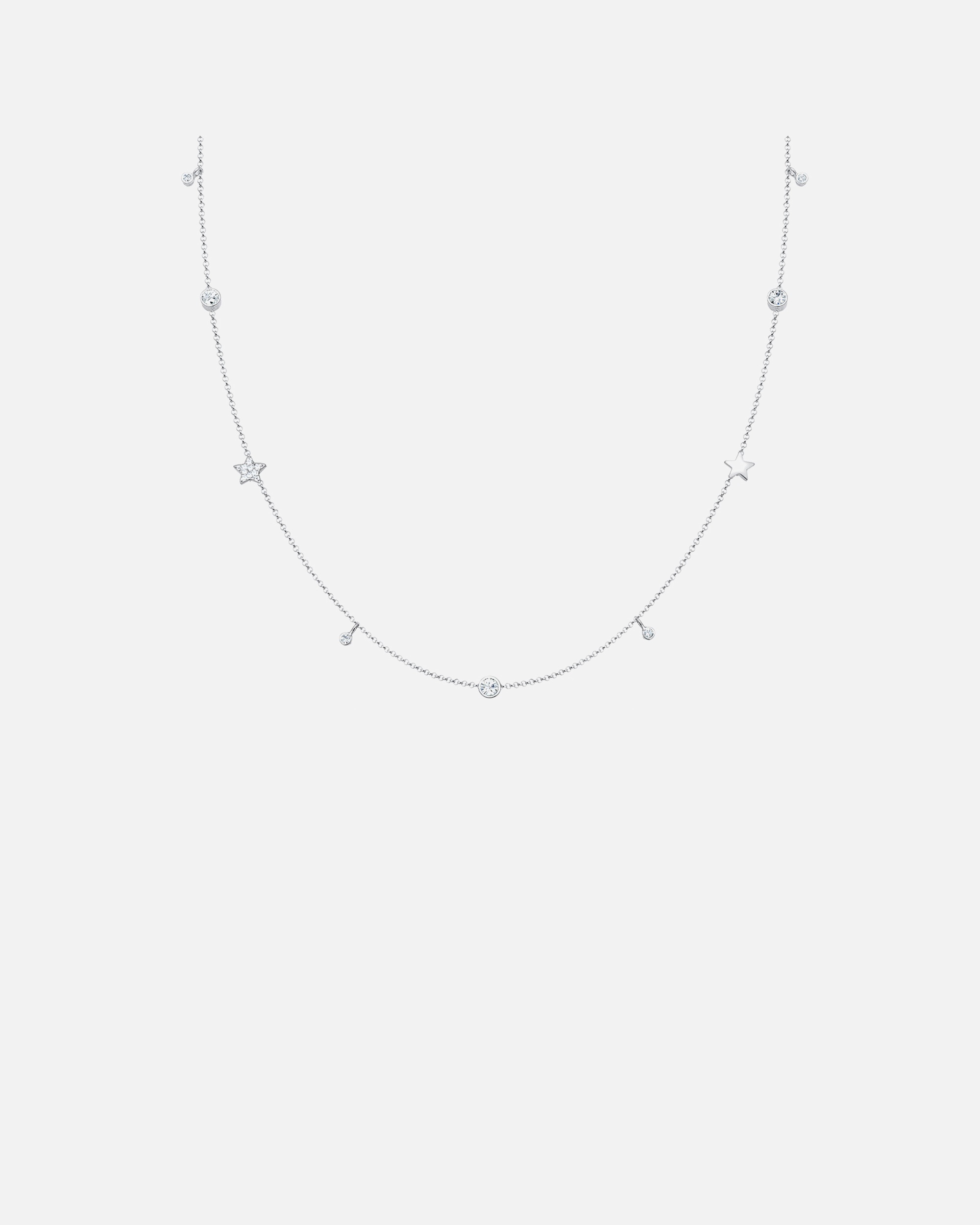 Halskette für Weiblich Elli Solitär Sterne 925 Silber, mit Kristallen von Swarovski® 45