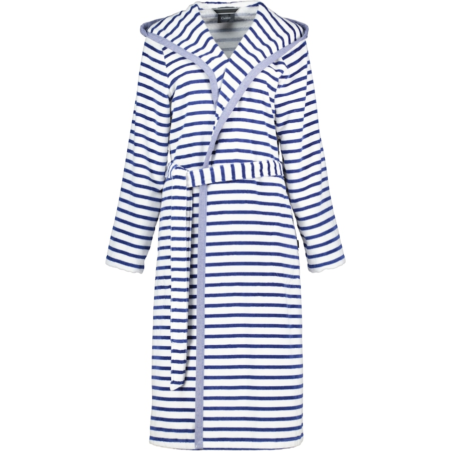 Cawö Bademäntel Damen Kapuze Breton 6596 navy - 16 M Weiss
