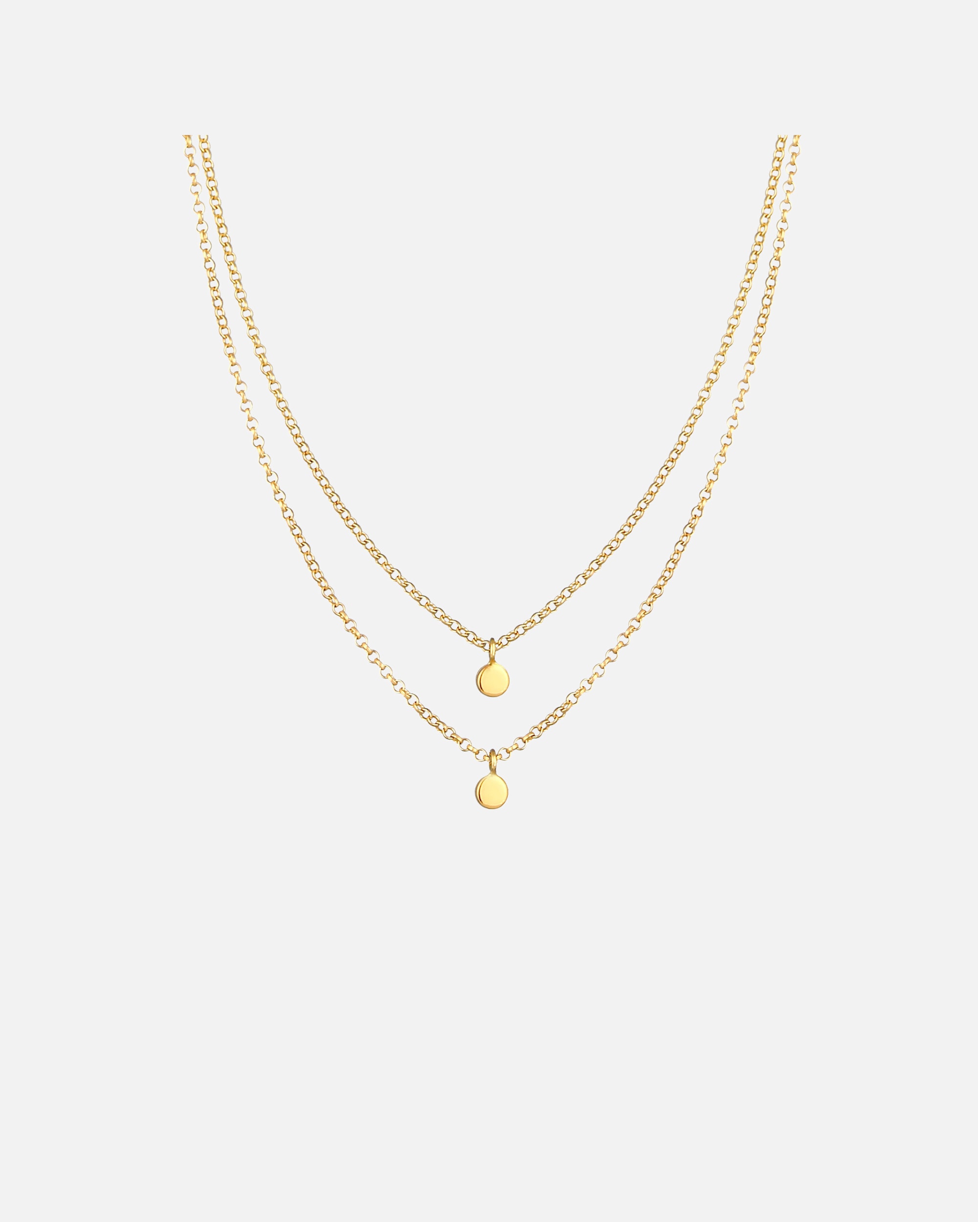 Halskette für Weiblich Elli PREMIUM Elli PREMIUM Halskette 2-lagig Erbskette Layer Kreis Geo 375 Gelbgold 40 cm