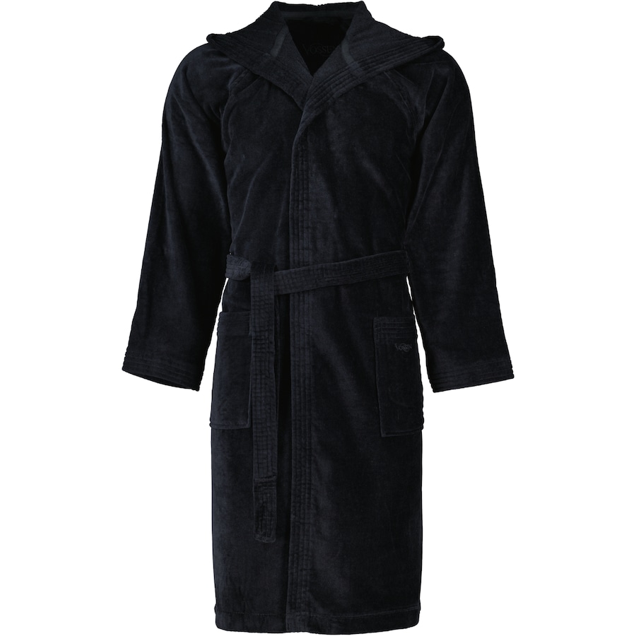 Vossen Bademäntel unisex Kapuze Texas schwarz - 7900 L Schwarz