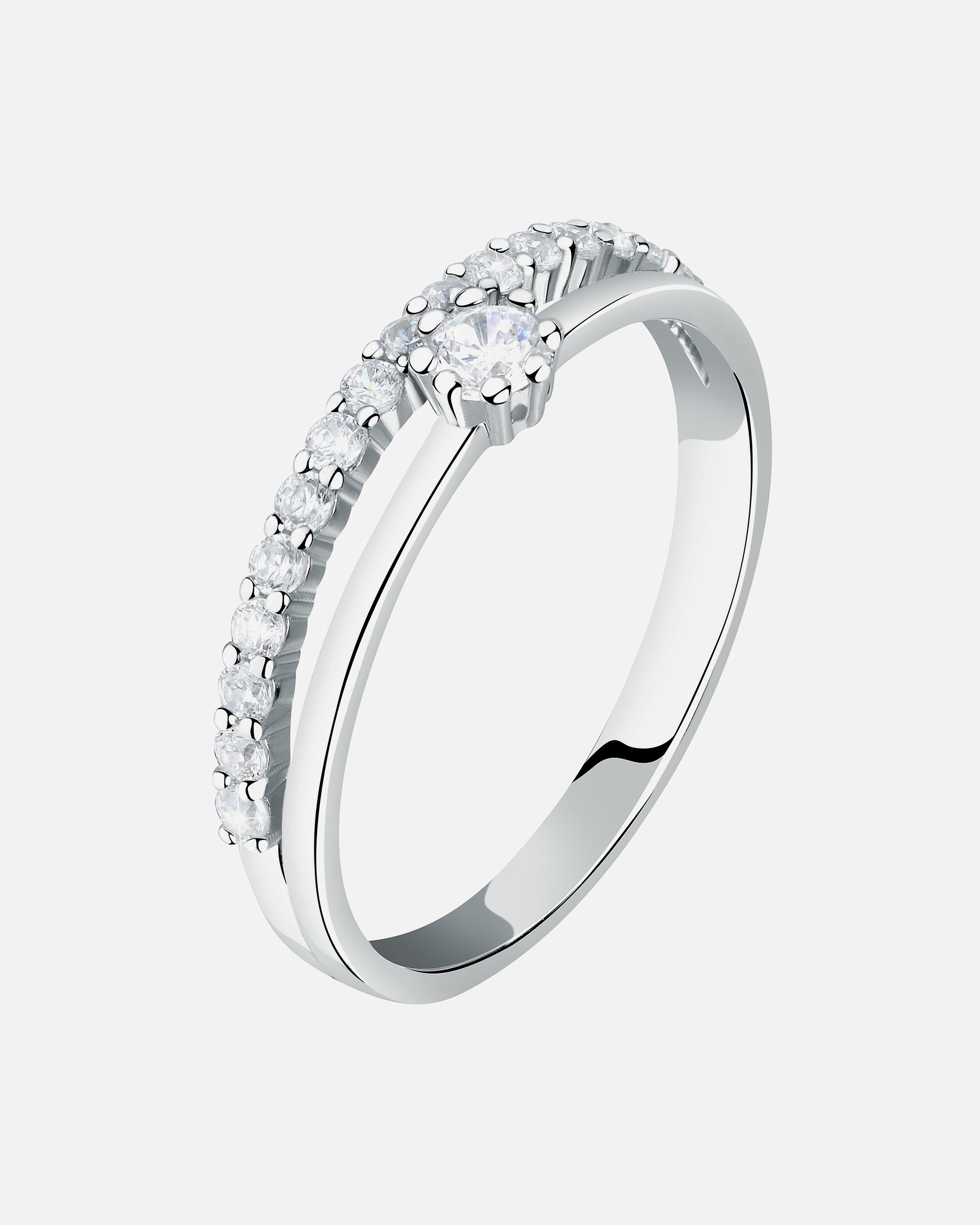 Ring für Weiblich Live Diamond Damenring 375er Weißgold, recycelt 54
