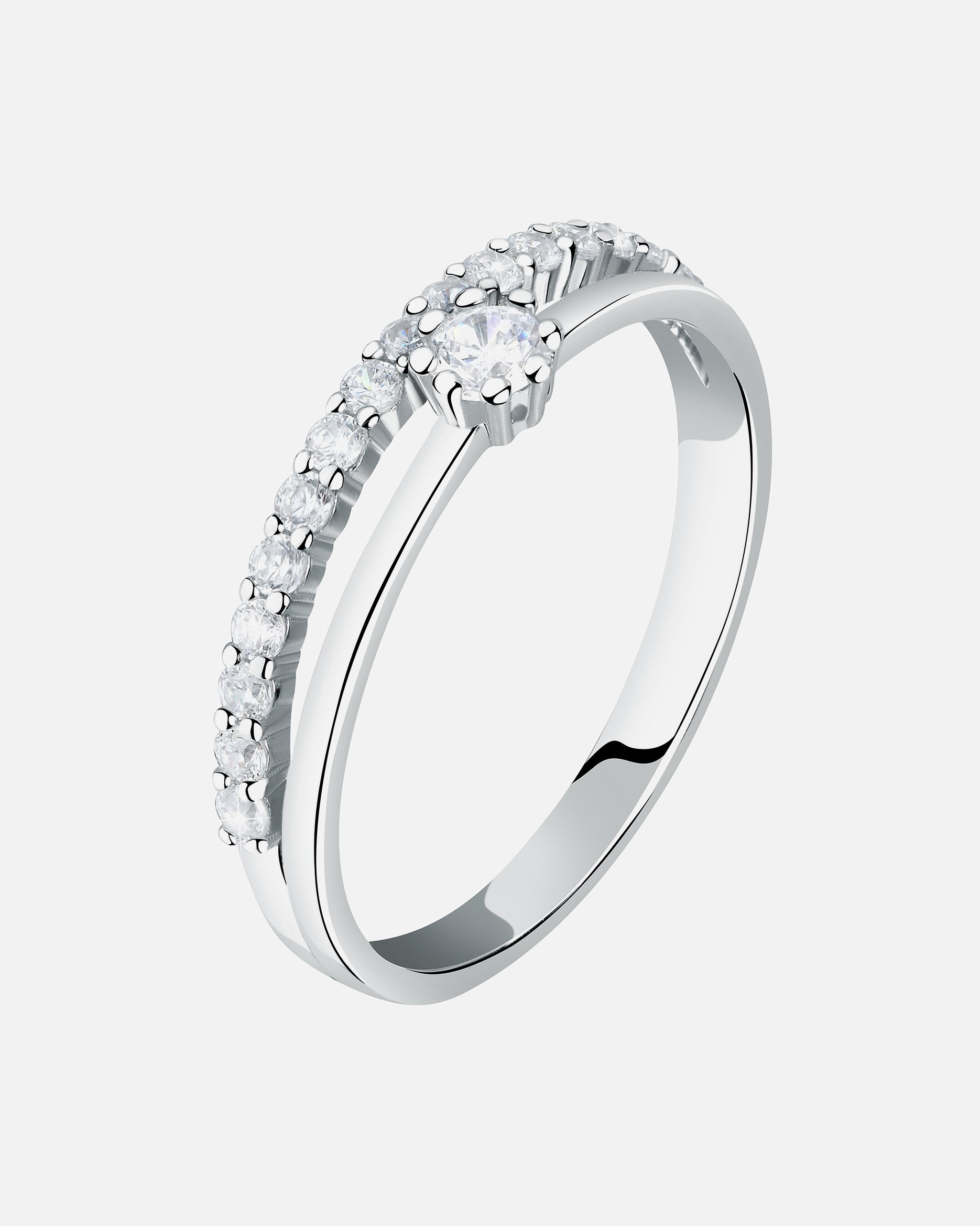 Ring für Weiblich Live Diamond Damenring 375er Weißgold, recycelt 56