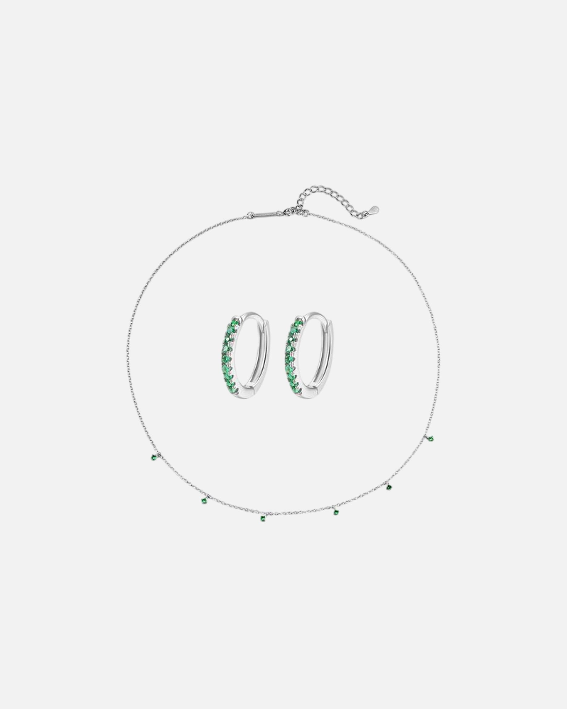 Schmuckset für Weiblich Hey Happiness Default Brand Line 925 Silber Schmuckset Kette & Ohrringe Silber