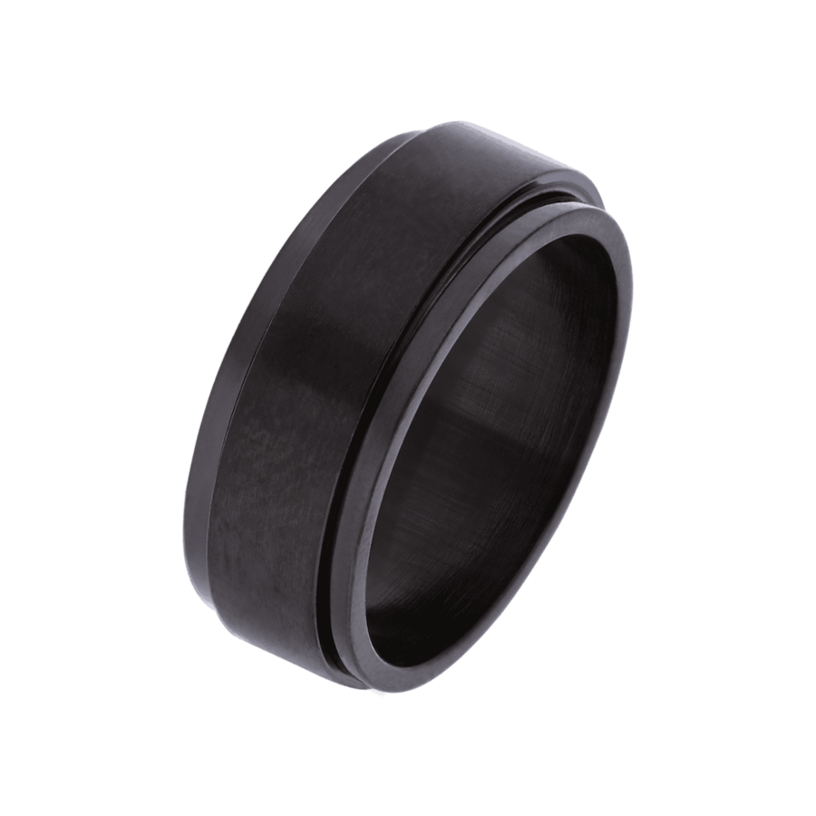 Lucardi Ringe Stahl - schwarz 66mm Herren