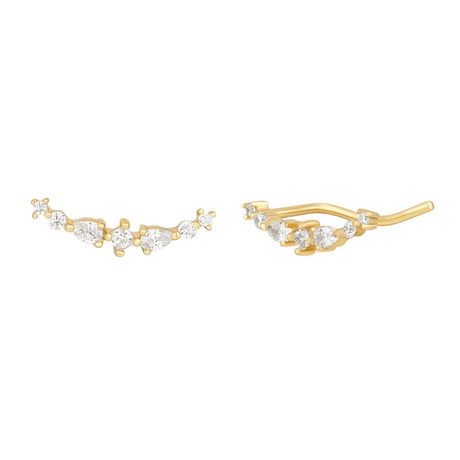 Glanzstücke München Ohrclips aus Sterling Silber in Gelbgold mit Zirkonia 3,7 mm Damen