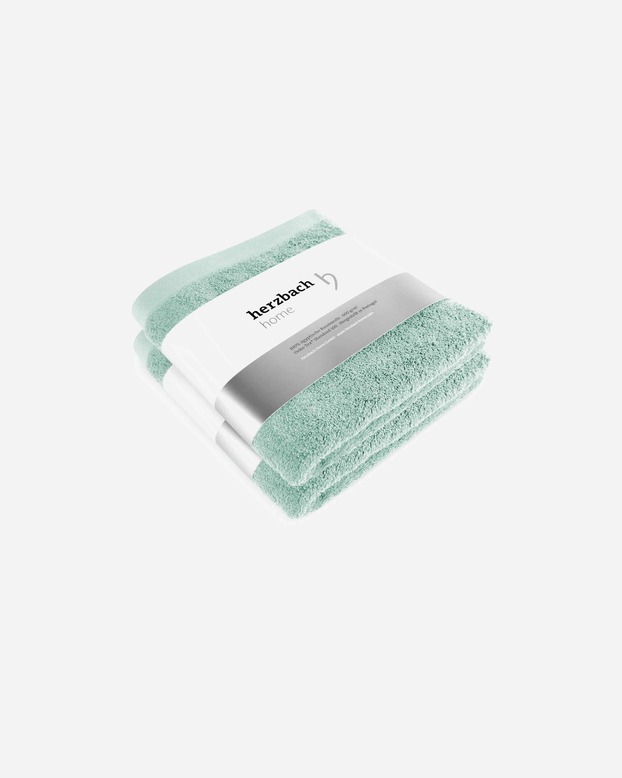 Handtuch für Unisex Herzbach Home Default Brand Line Handtuch Pura 2er-Set einfarbig Mint