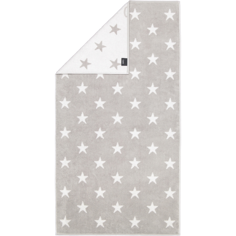 Cawö Handtücher NEW STARS Sterne groß 6260 platin/weiß - 76 Duschtuch 70x140 cm