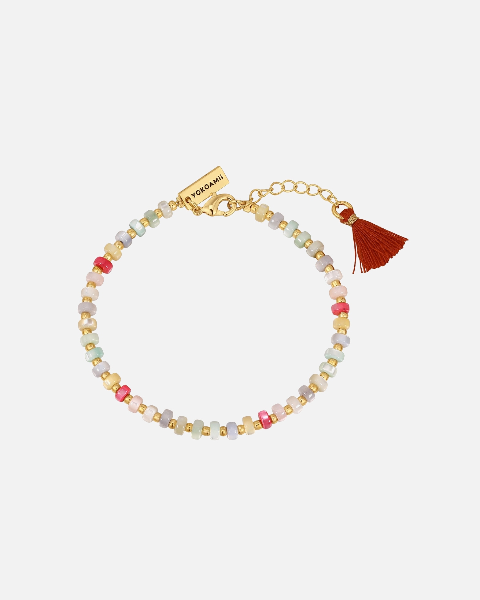 Armband für Weiblich Yokoamii Armband aus Muschelkernperle in Multicolor mit Muschelkernperle 17,0 cm Basislänge + 3,0 cm Verlängerung