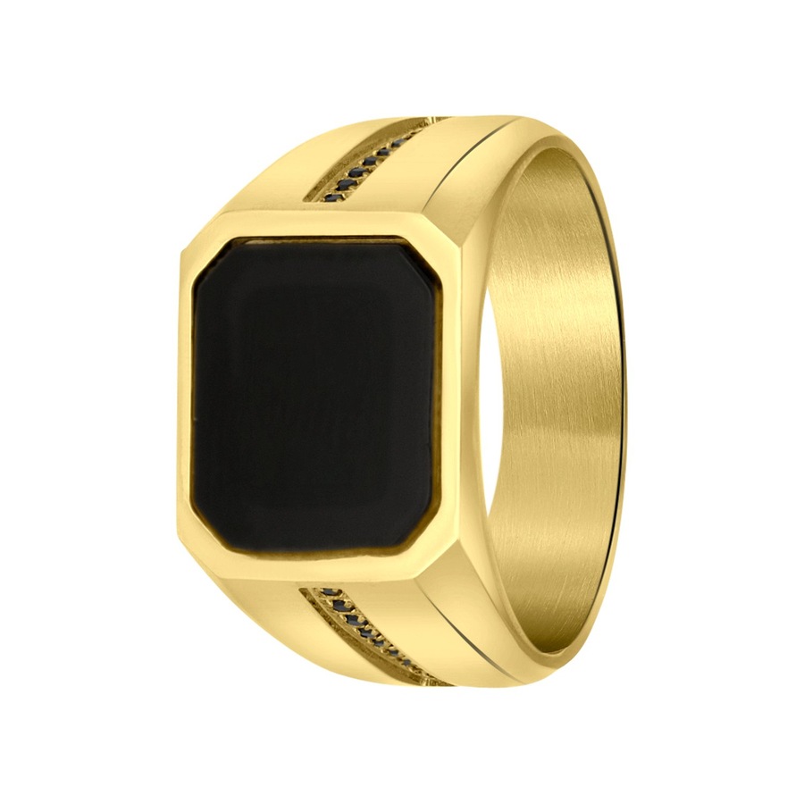 Lucardi Ringe Stahl - goldfarbig 66mm Herren