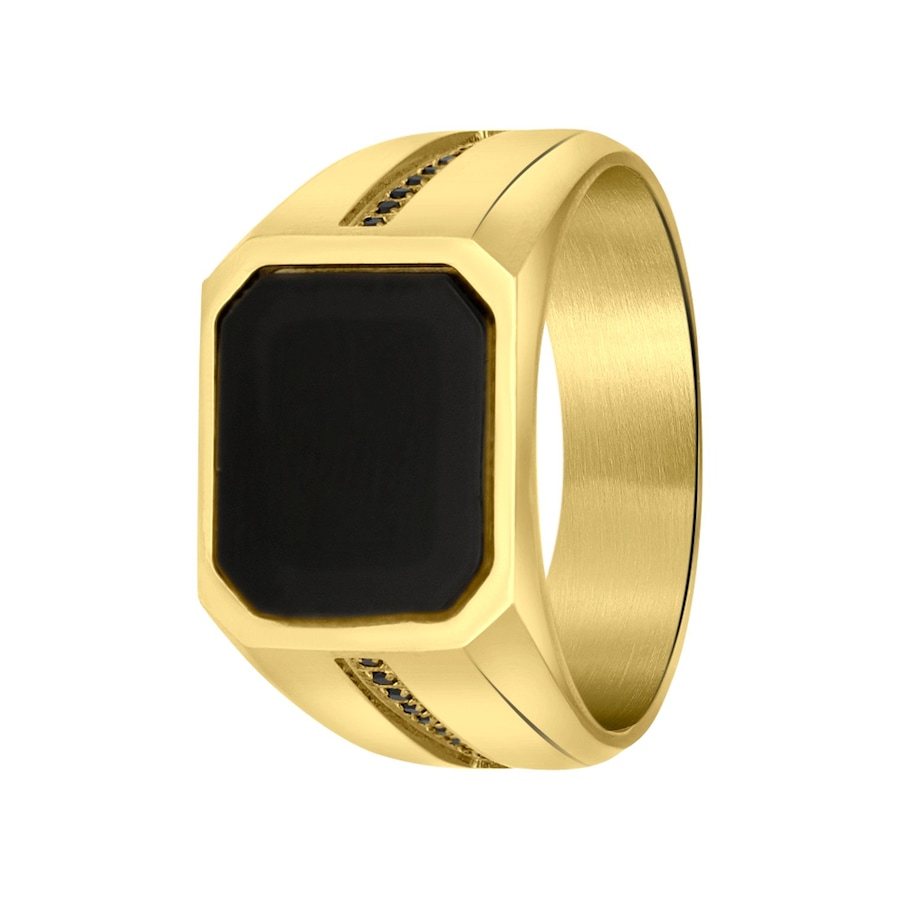 Lucardi Ringe Stahl - goldfarbig 57mm Herren