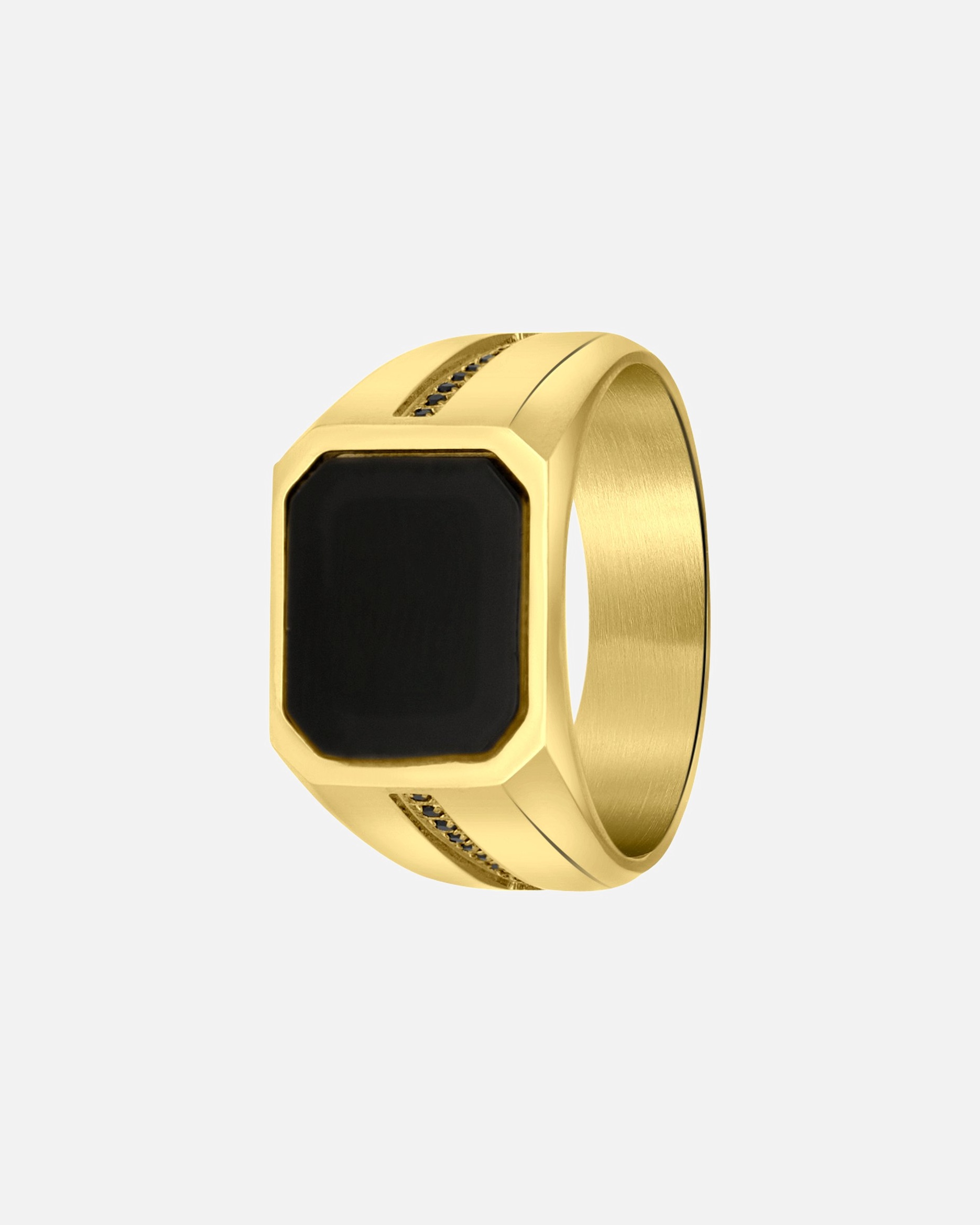 Ring für Männlich Lucardi Ringe Stahl - goldfarbig 60mm
