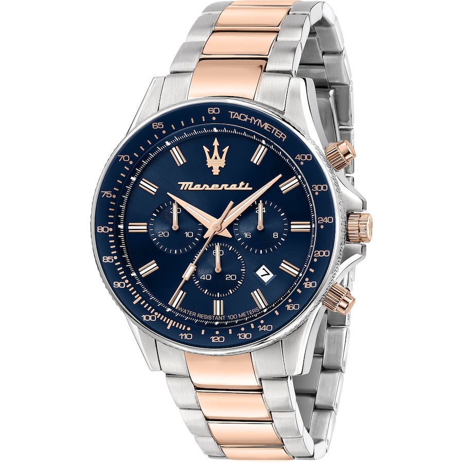 Maserati Chronograph Edelstahl, Aluminium bicolor, blau Herren