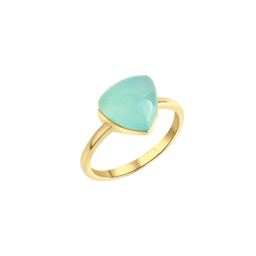 Jamelli Ring 925/- Sterling Silber Chalcedon grün 4,40ct. 052 (16,6) Damen