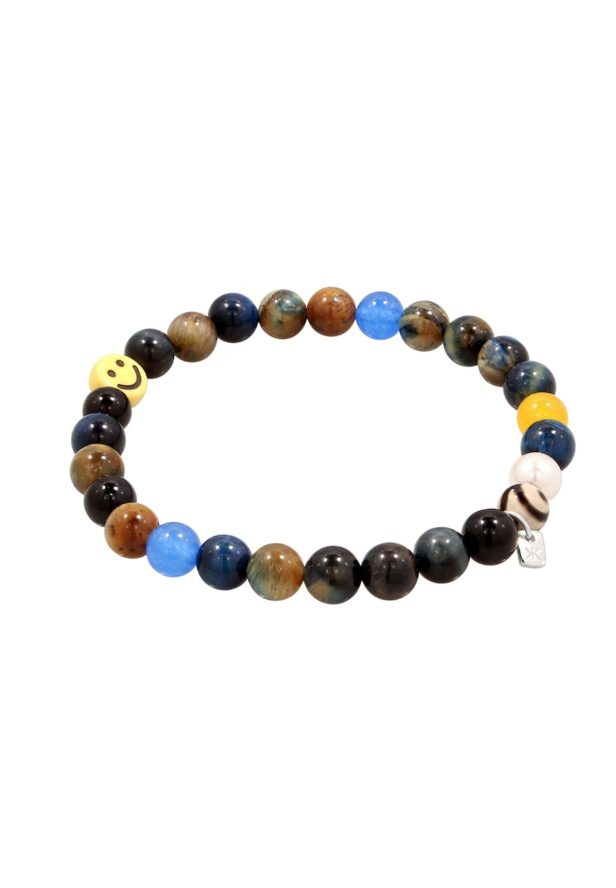 KUZZOI Smiling Face Bead Glas Achat Perlen 925 Sterling Silber 21 Herren