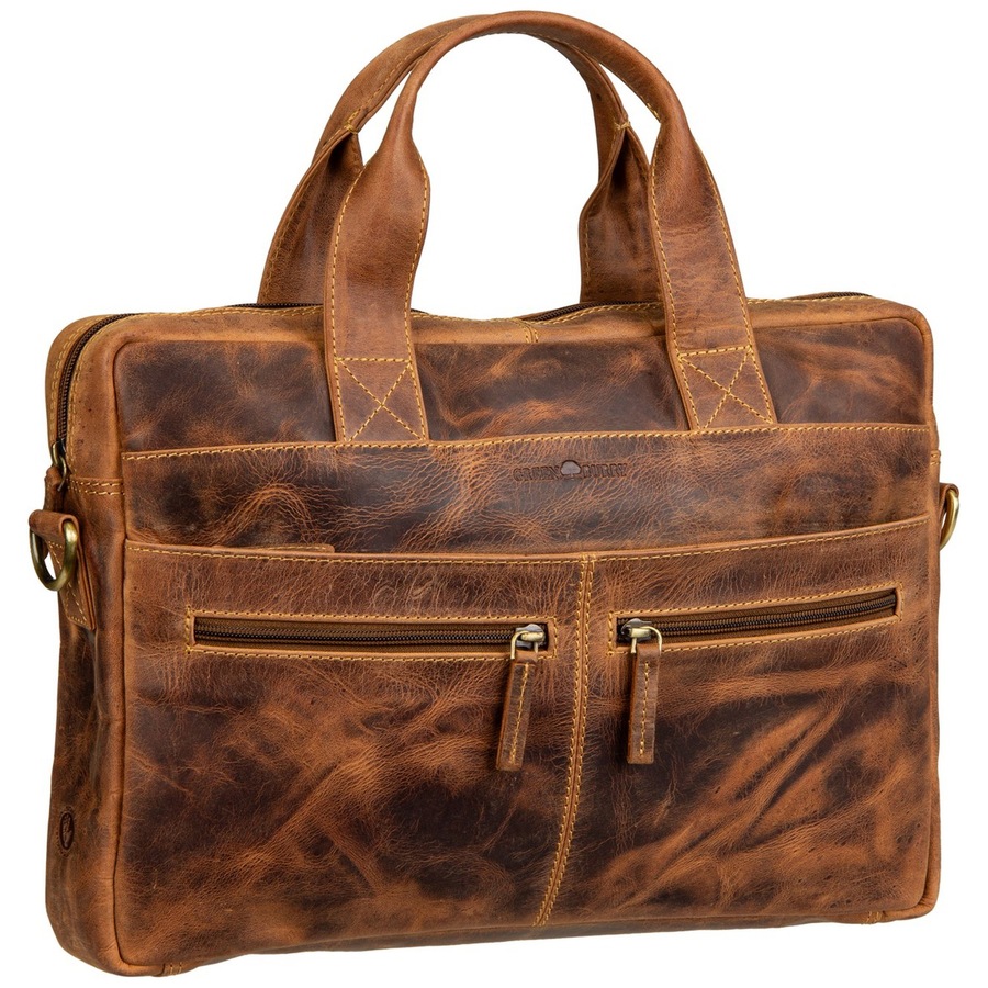 Greenburry Aktentasche Vintage Businessmappe Small Sattelbraun Braun Herren