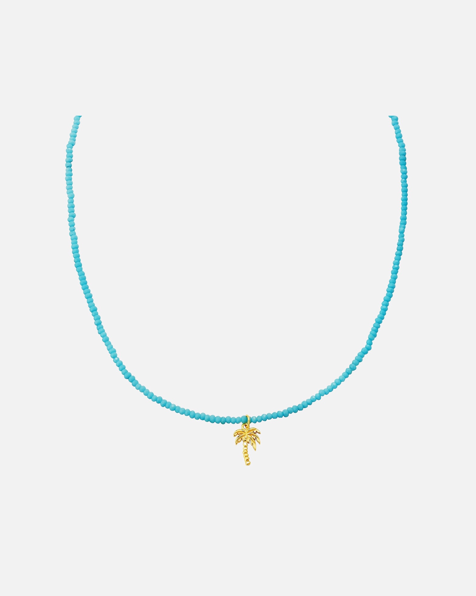 Halskette für Weiblich Glanzstücke München Halskette Palme aus Sterling Silber in gelbgold mit Glas 17,0 cm Basislänge + 3,0 cm Verlängerung